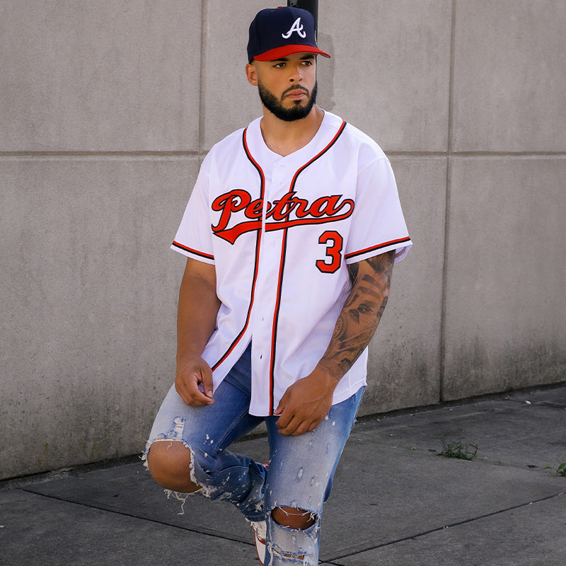 Custom Red Navy-White Classic Style Authentic Baseball Jersey