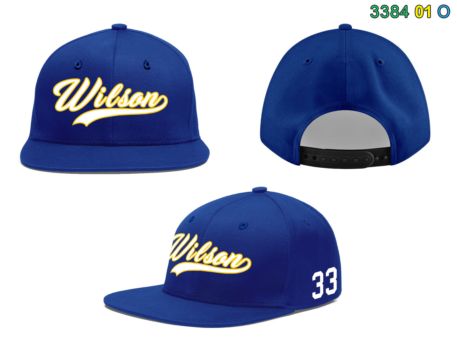 Custom Wilson Royal 3D Puff Embroidery Sport Baseball Cap