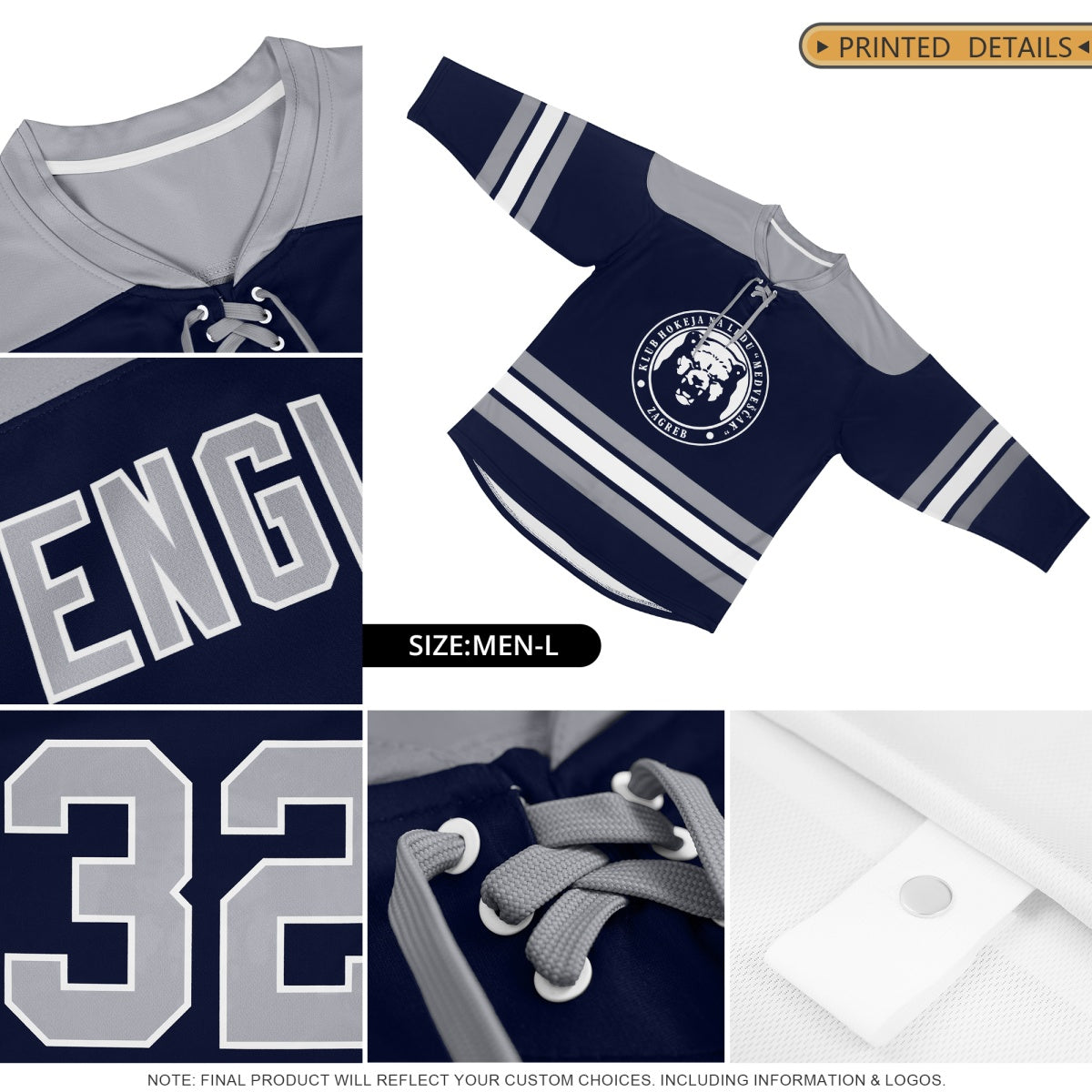 Custom Brown Gold White Star Series Personalization Lace-Up Neck Hockey Jersey| KXKSHOP
