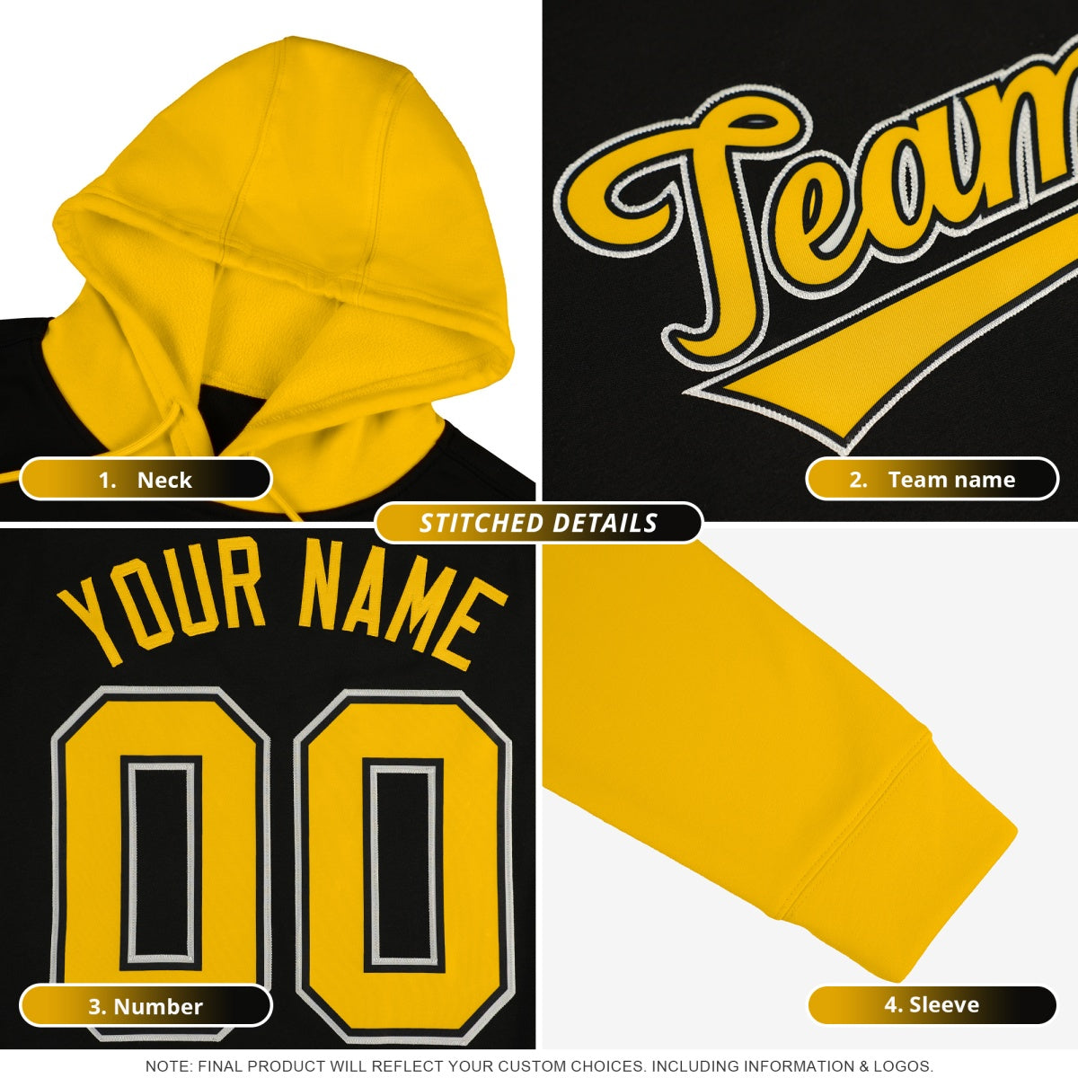 Custom Gold Kelly Green Leopard Print Pullover Sweatshirt Hoodie| KXKSHOP