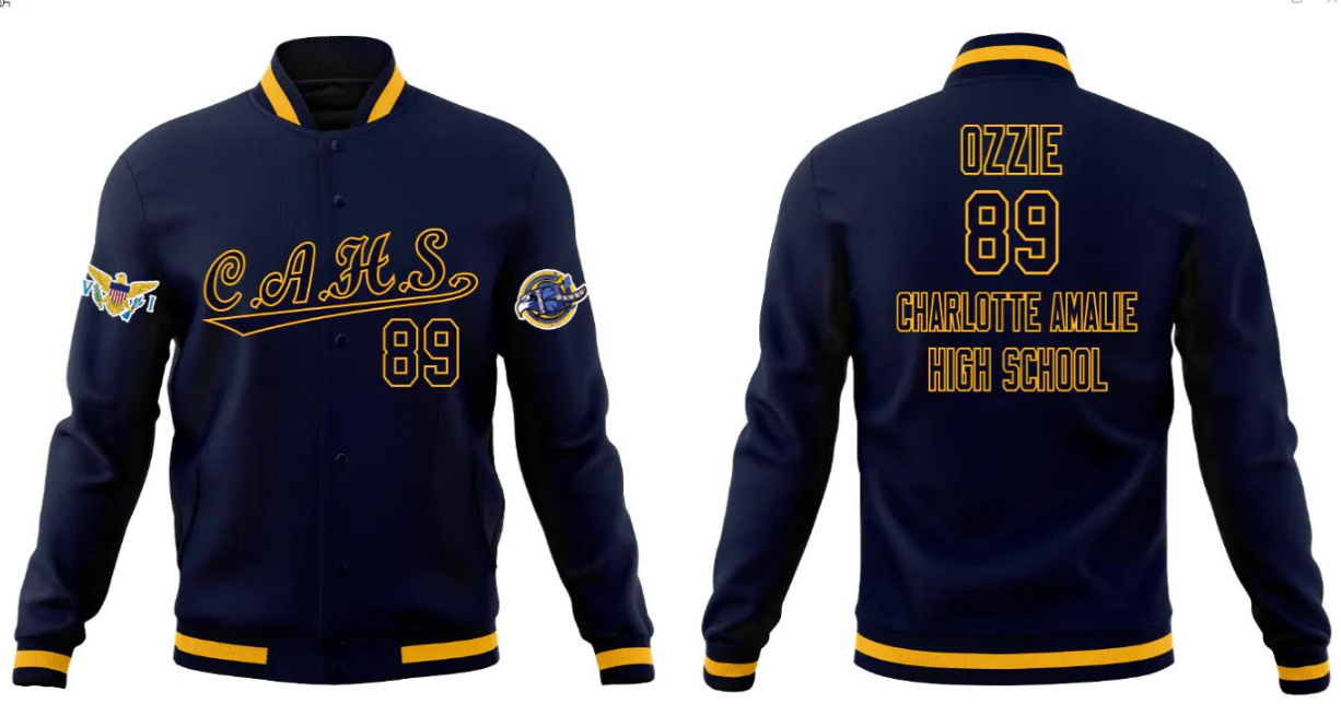Custom Navy Navy-Gold Classic Style Varsity Full-Snap Letterman Jacket-