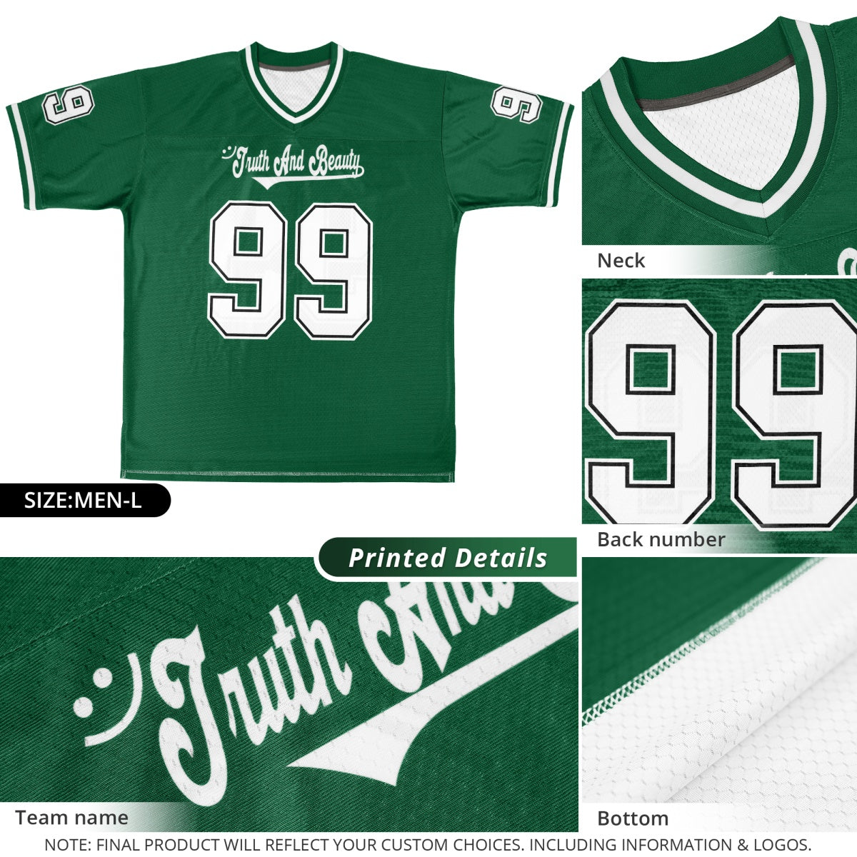 Custom Olive Black sequin lettering Moisture-Wicking Football Jersey| KXKSHOP
