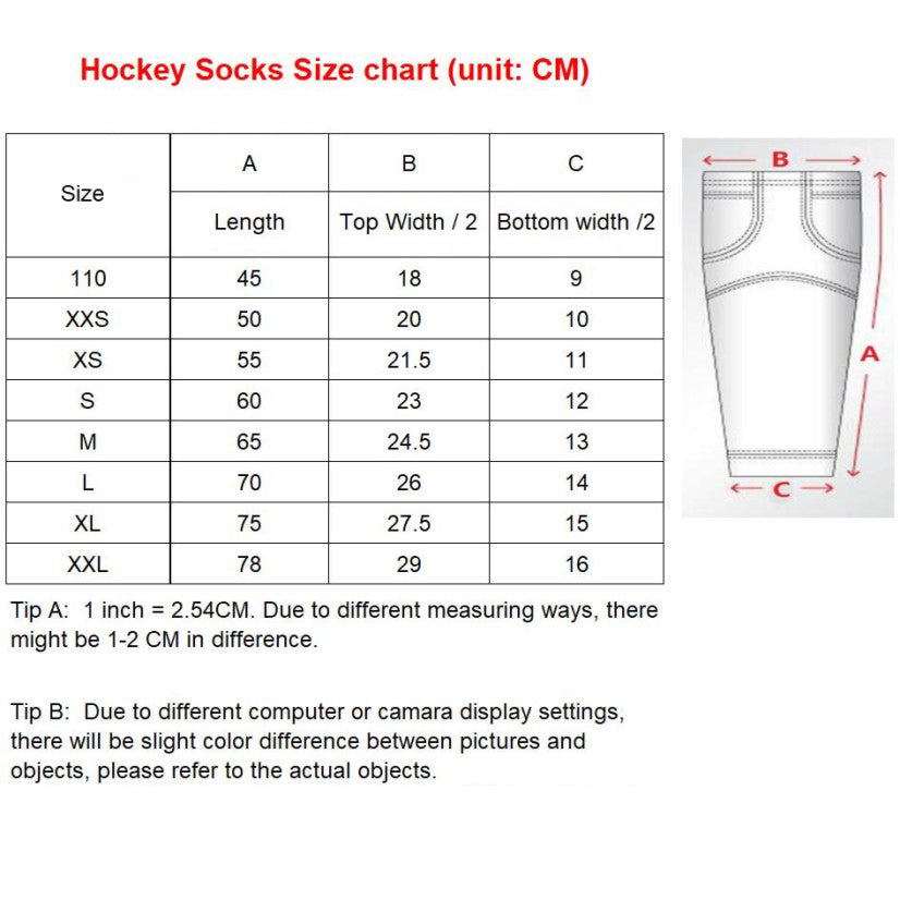 Professional Ice Hockey Socks - Multiple Team Colors Available
