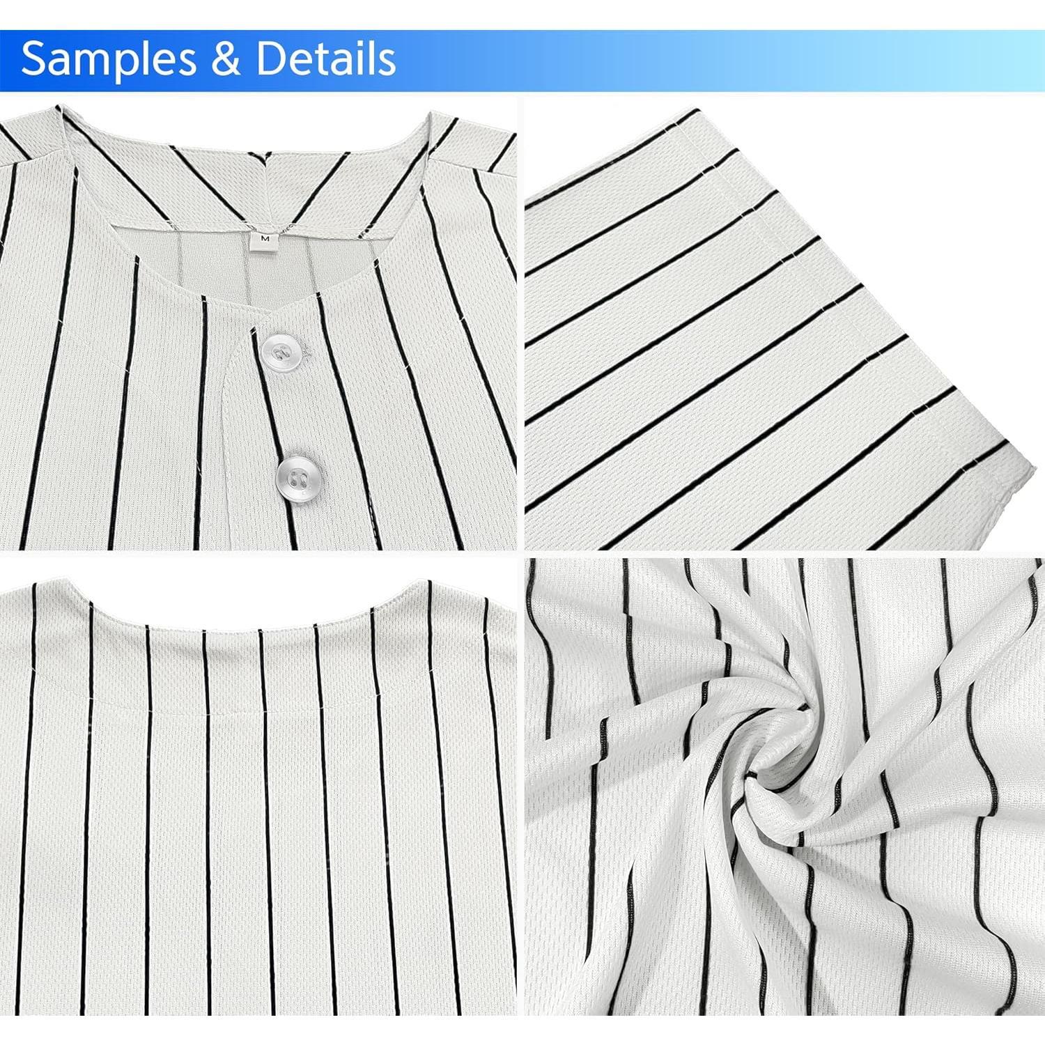 White Black Stripe Fashion Authentic Baseball Jersey For Men Team Sports |Custom Name & Number | Durable Breathable | KXKSHOP