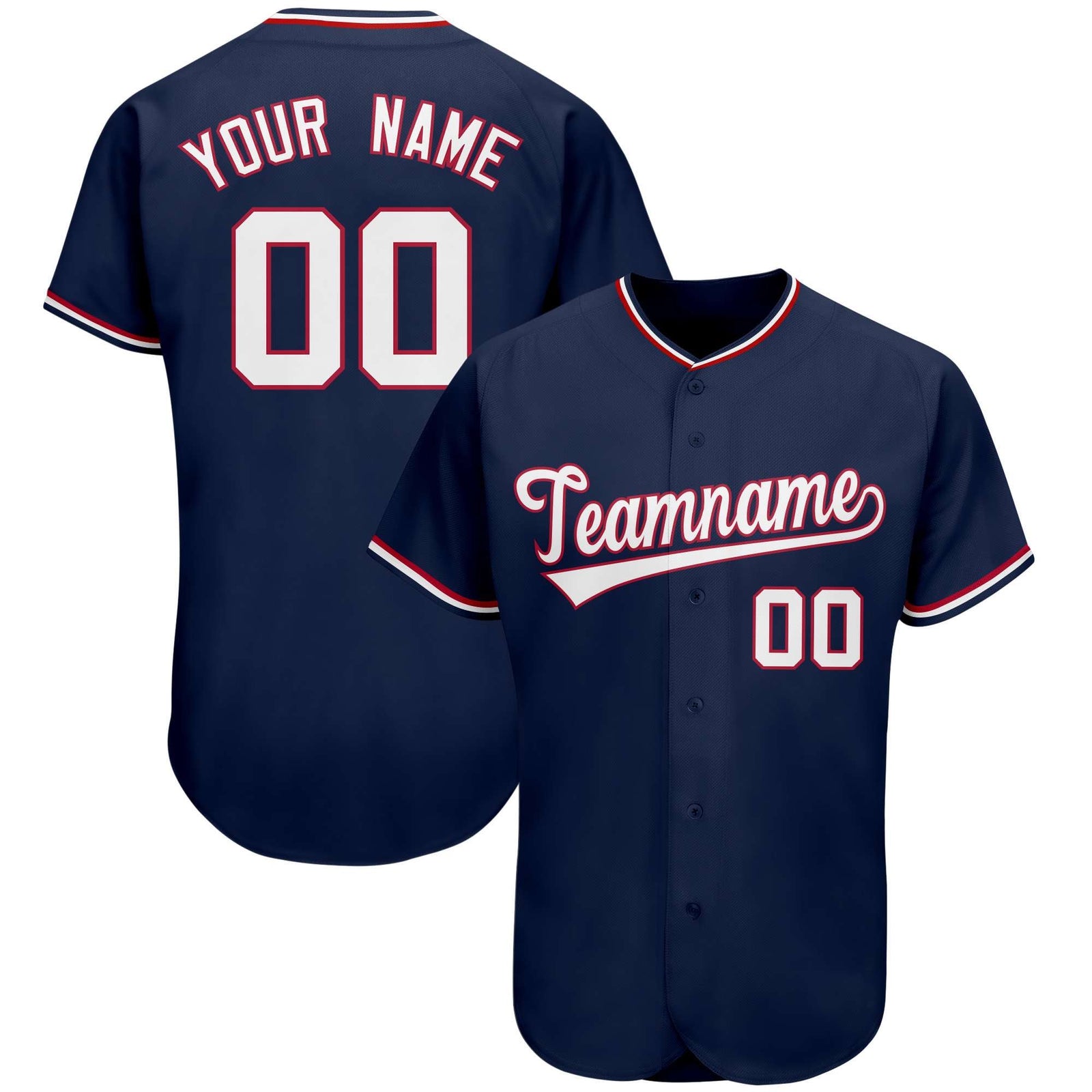 Custom Navy Team Classic Style Authentic Baseball Jersey