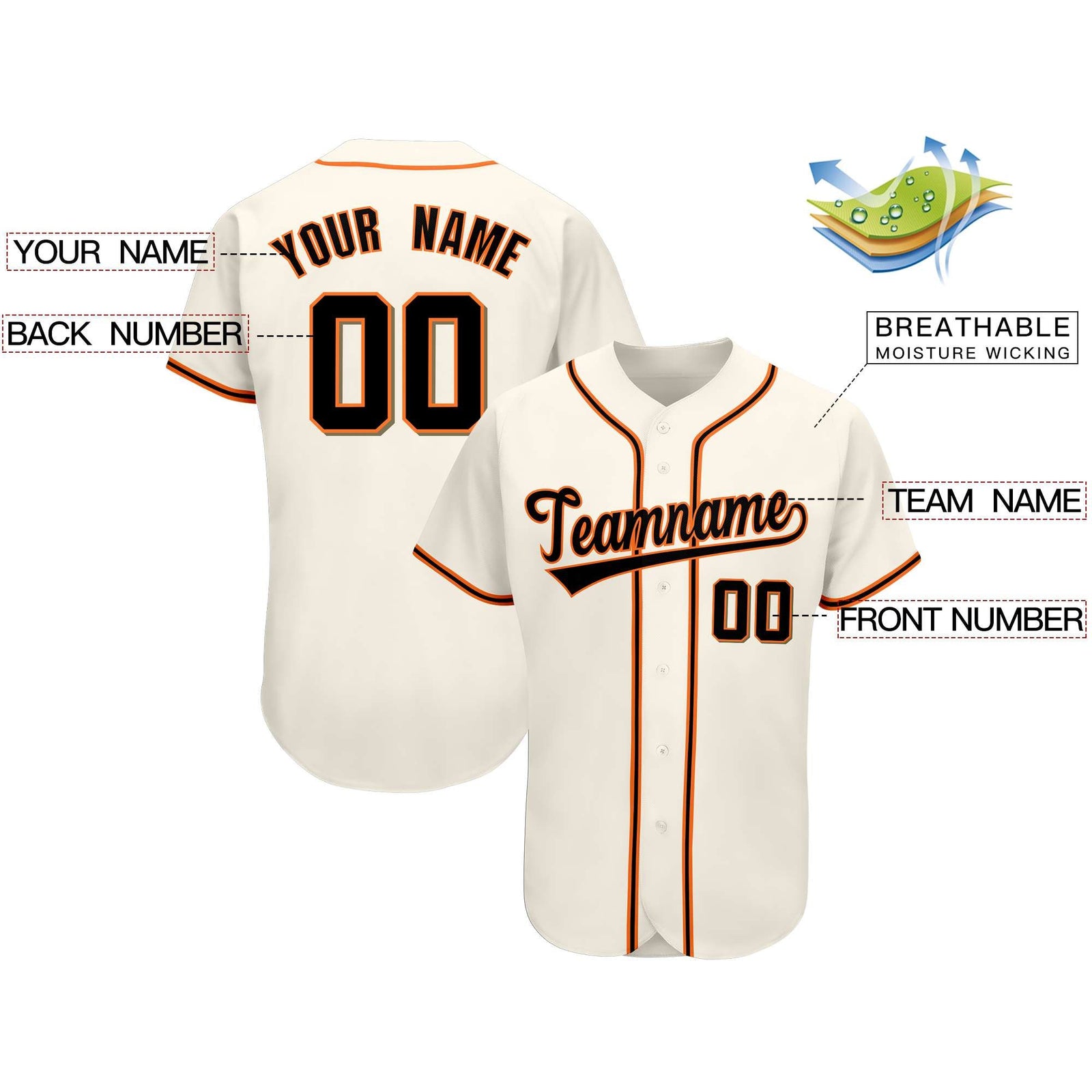 Custom Cream Team Classic Style Authentic Baseball Jersey