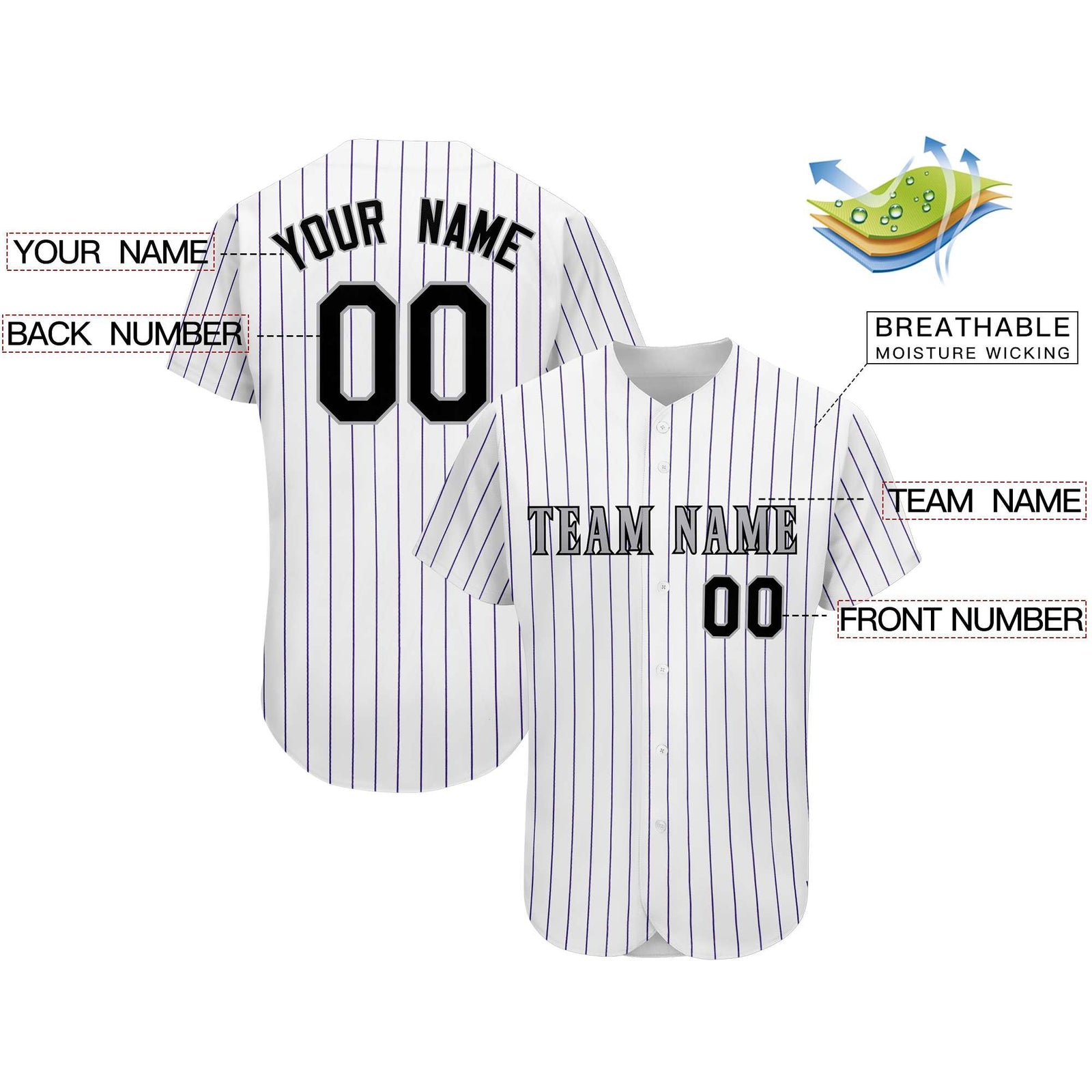Custom Purple Team Classic Style Authentic Baseball Jersey