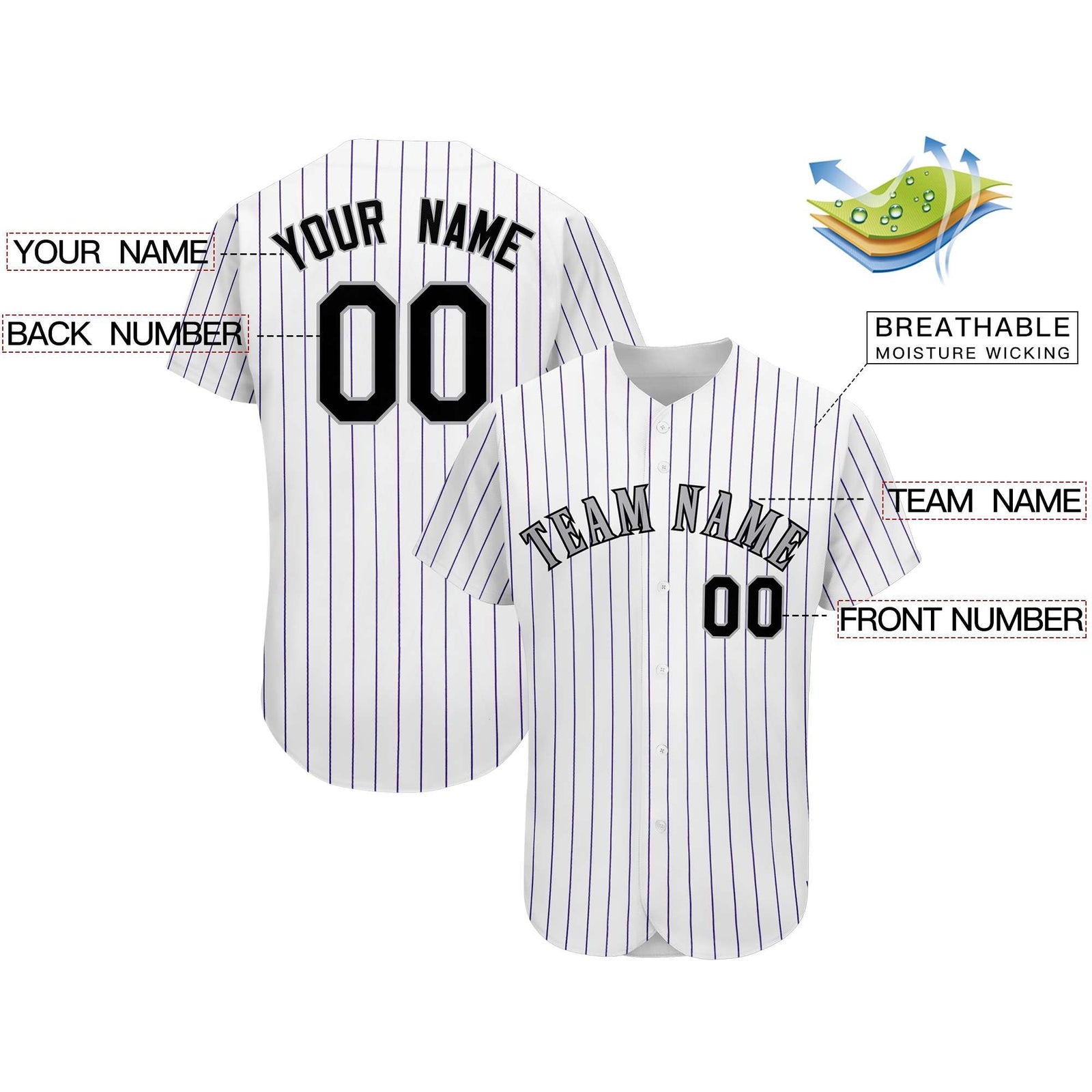 Custom Purple Team Classic Style Authentic Baseball Jersey