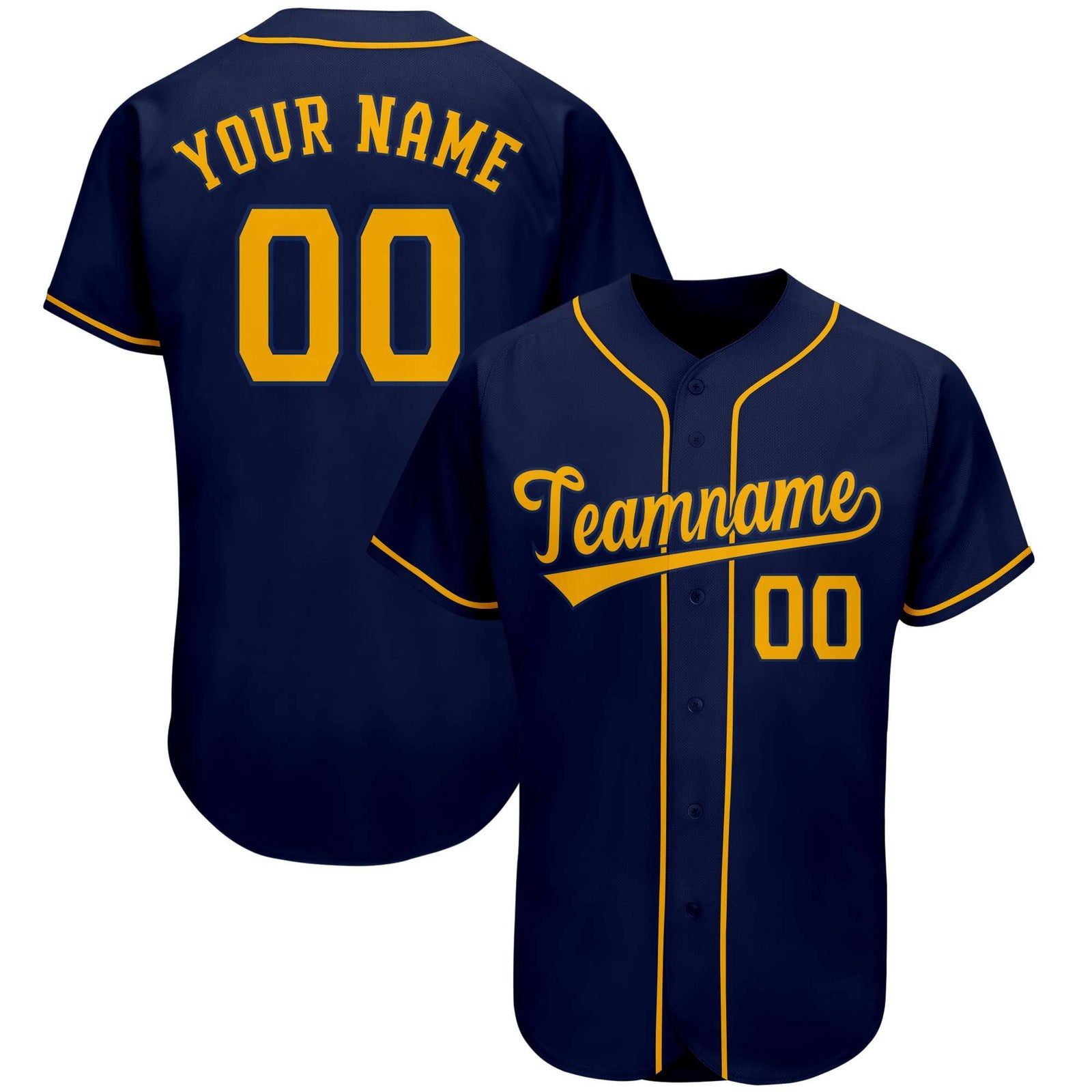 Custom Navy Team Classic Style Authentic Baseball Jersey