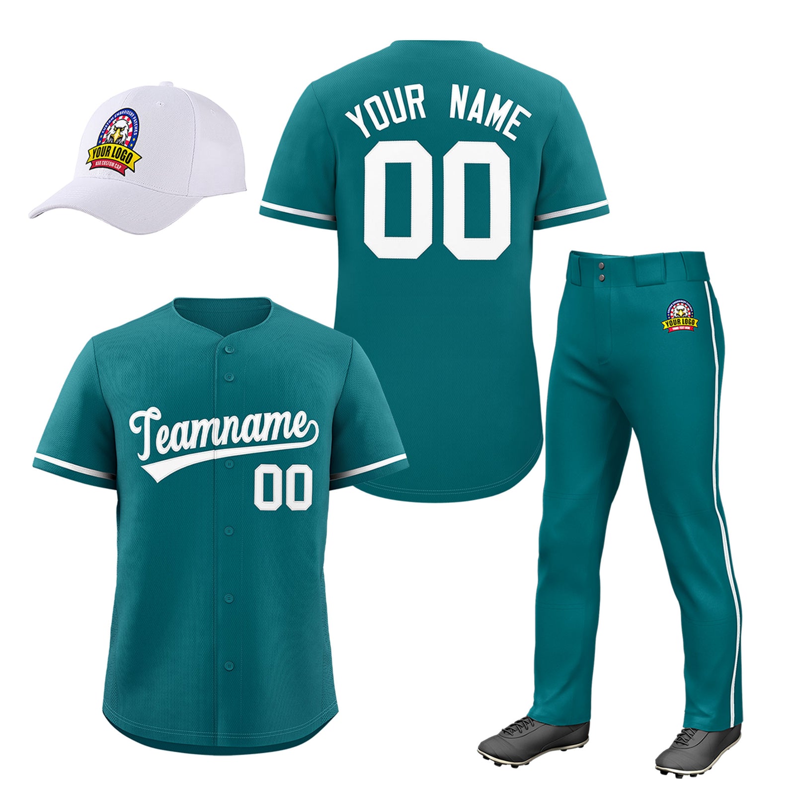 Custom Teal Navy Classic Style Baseball Uniform Jersey/Pants/Hat Package For Team |KXKSHOP