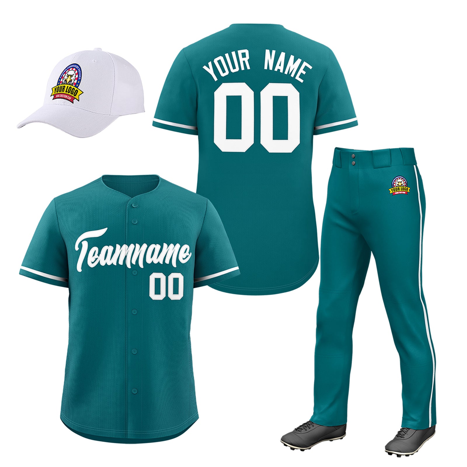 Custom Teal Navy Classic Style Baseball Uniform Jersey/Pants/Hat Package For Team |KXKSHOP