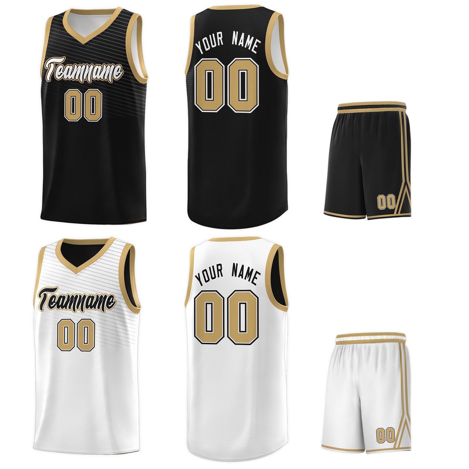 Custom Black White Chest Slash Patttern Double Side Sports Uniform Basketball Jersey
