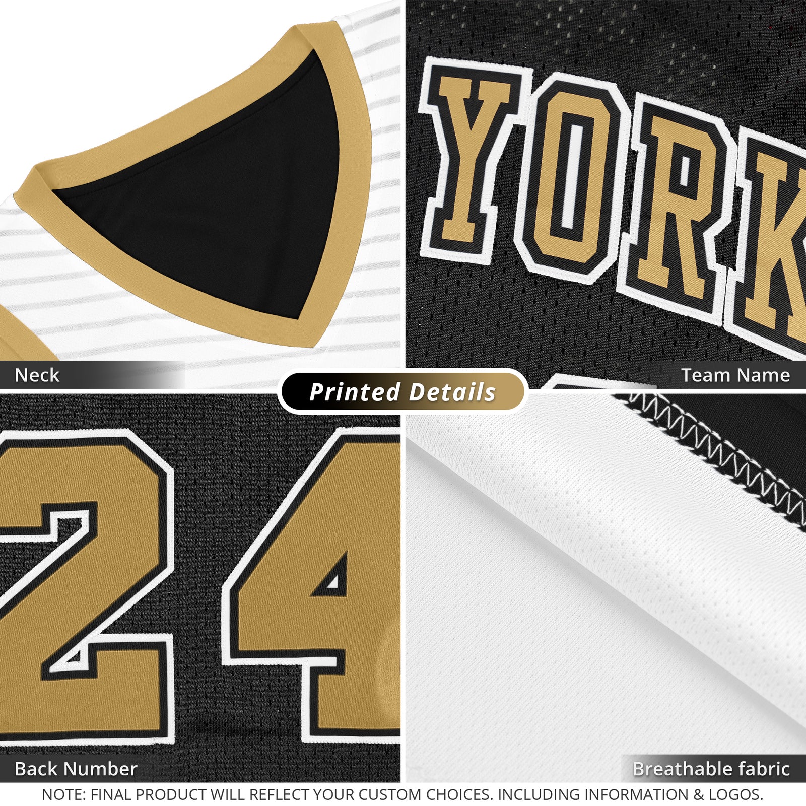 Custom Black White Chest Slash Patttern Double Side Sports Uniform Basketball Jersey