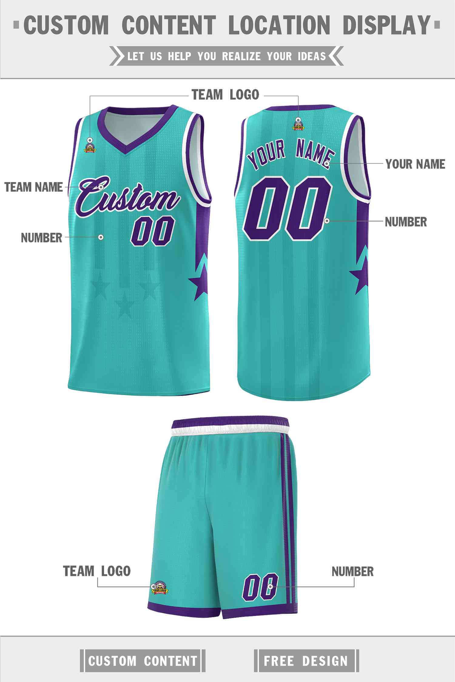 Custom Bright Green Purple and White Gradient Star Graffiti Pattern Sports Uniform Basketball Jersey