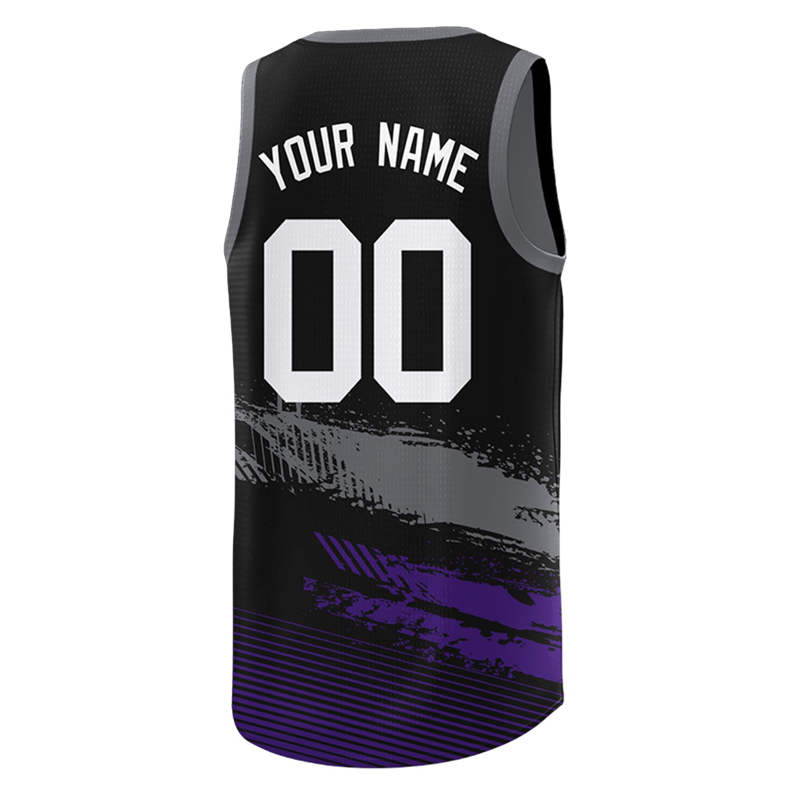Custom Black Grey and Purple Graffiti Pattern Sports Uniform Basketball Jersey