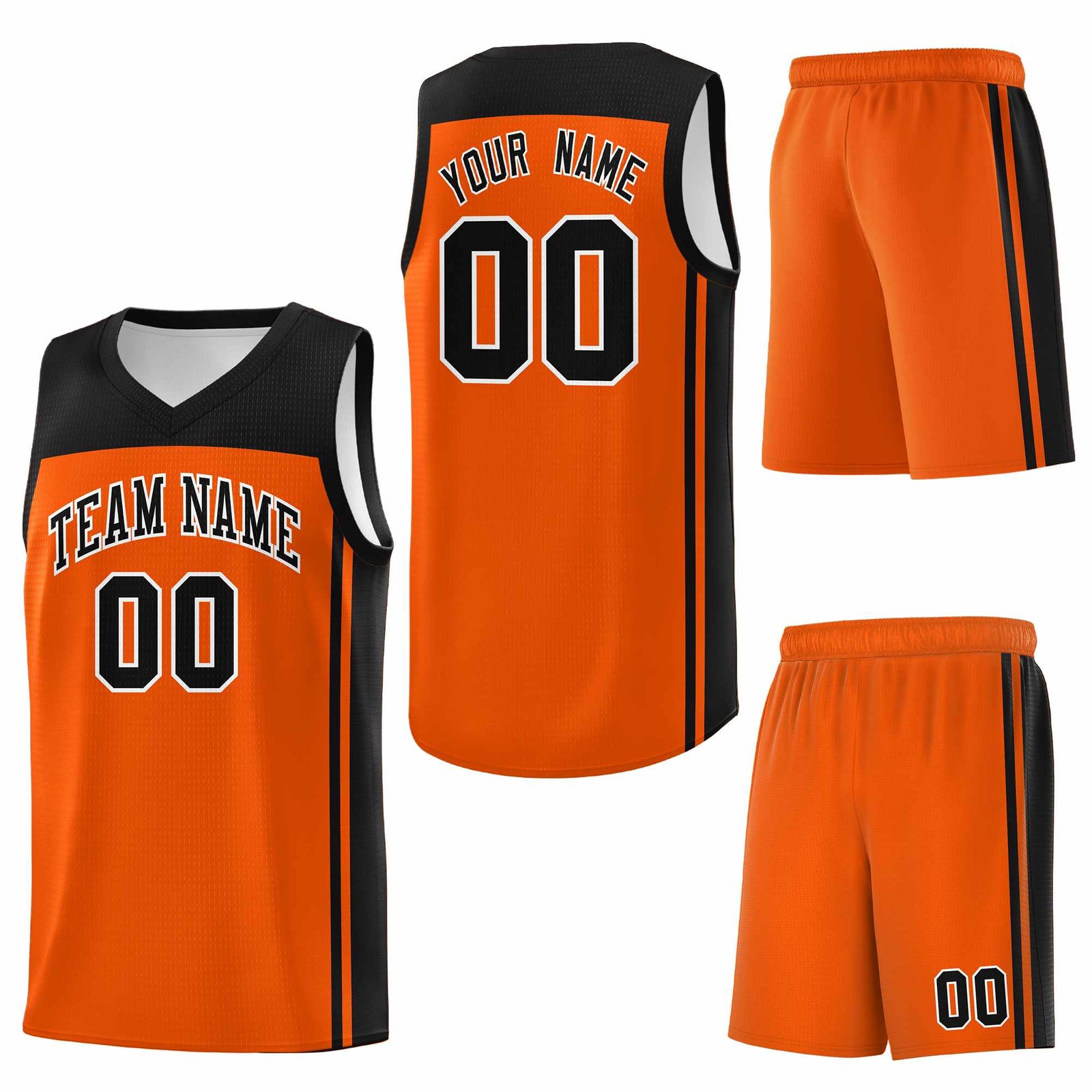 Custom Orange Black Classic Sets Sports Uniform Basketball Jersey
