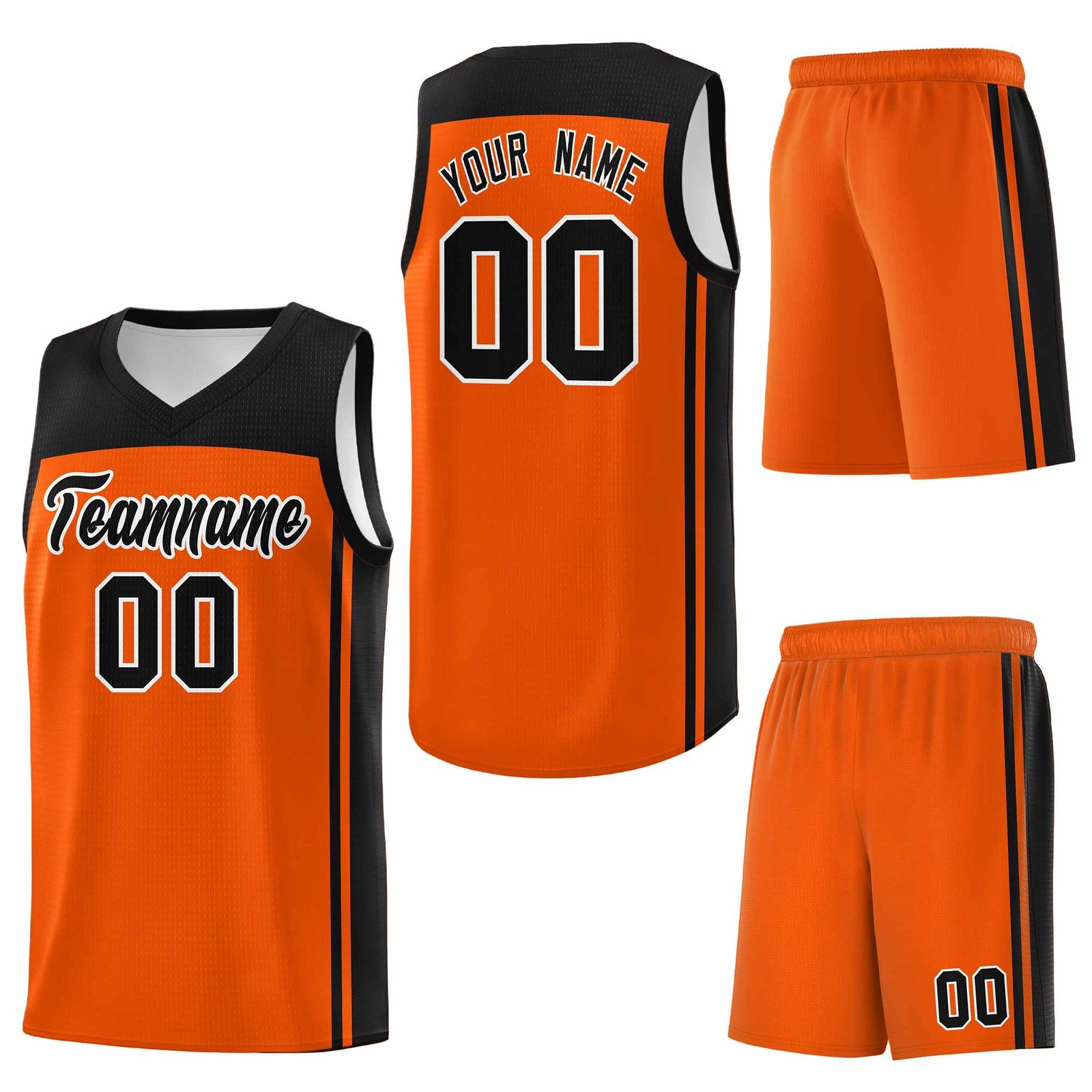 Custom Orange Black Classic Sets Sports Uniform Basketball Jersey
