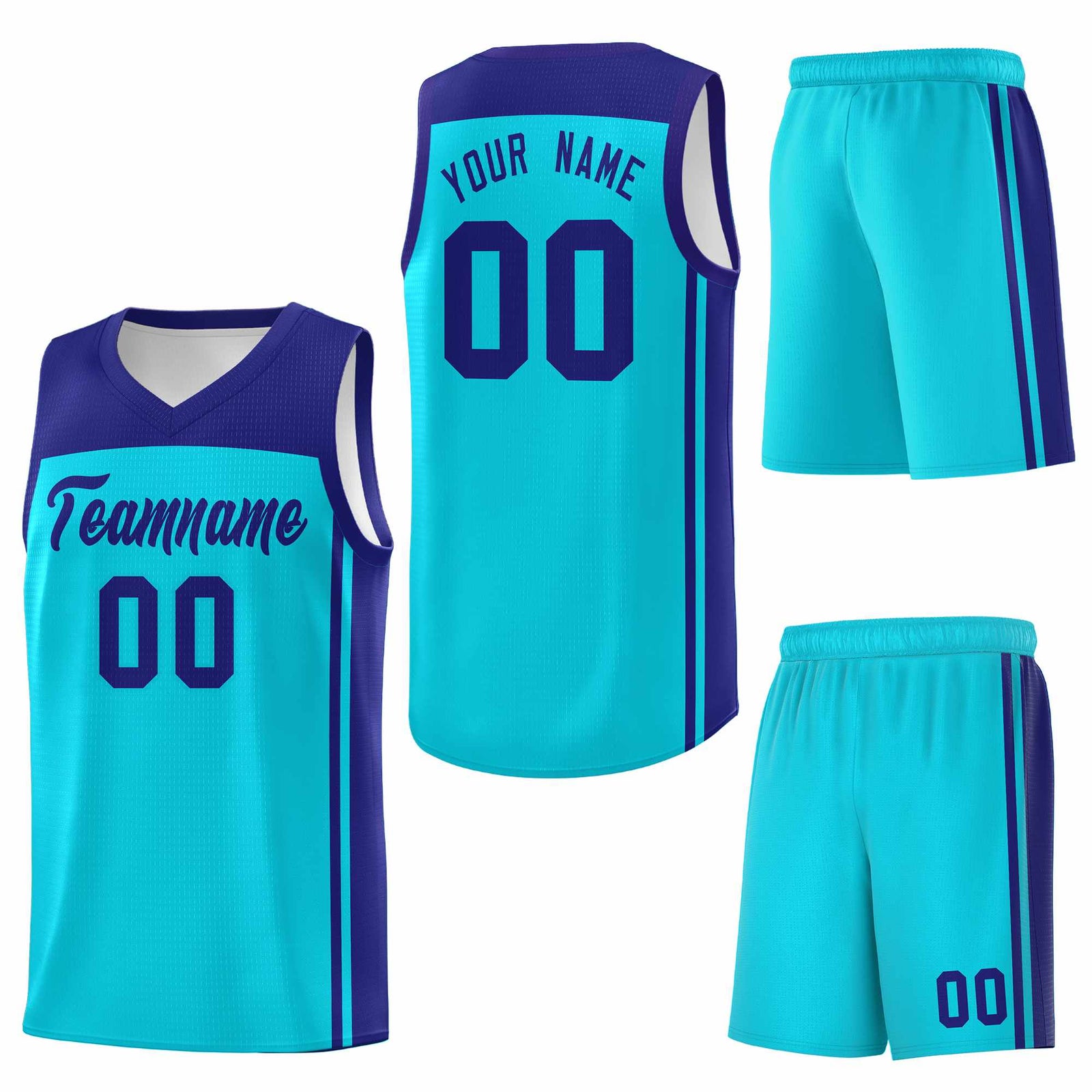Custom Sky Blue Purple Classic Sets Sports Uniform Basketball Jersey