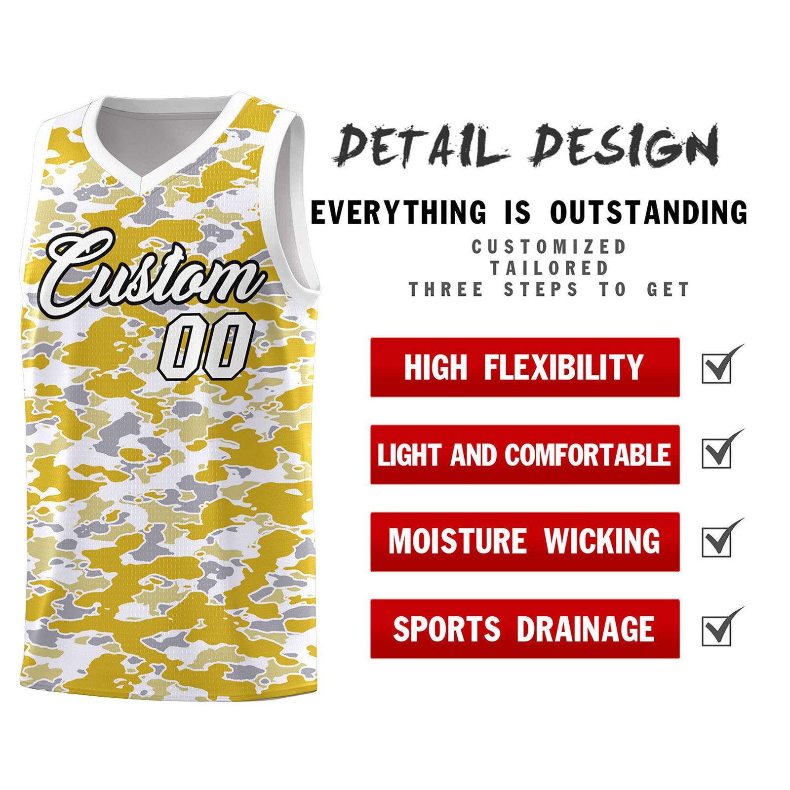 Custom Personalized Camo Sets Sports Uniform Basketball Jersey