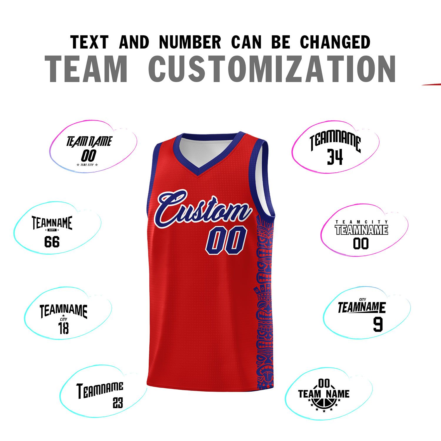 Custom Red Purple Personalized Indians Pattern Sets Sports Uniform Basketball Jersey