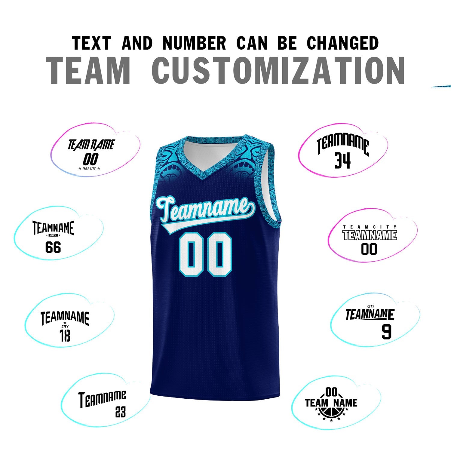 Custom Royal Sky Blue Personalized Indians Print Sets Sports Uniform Basketball Jersey