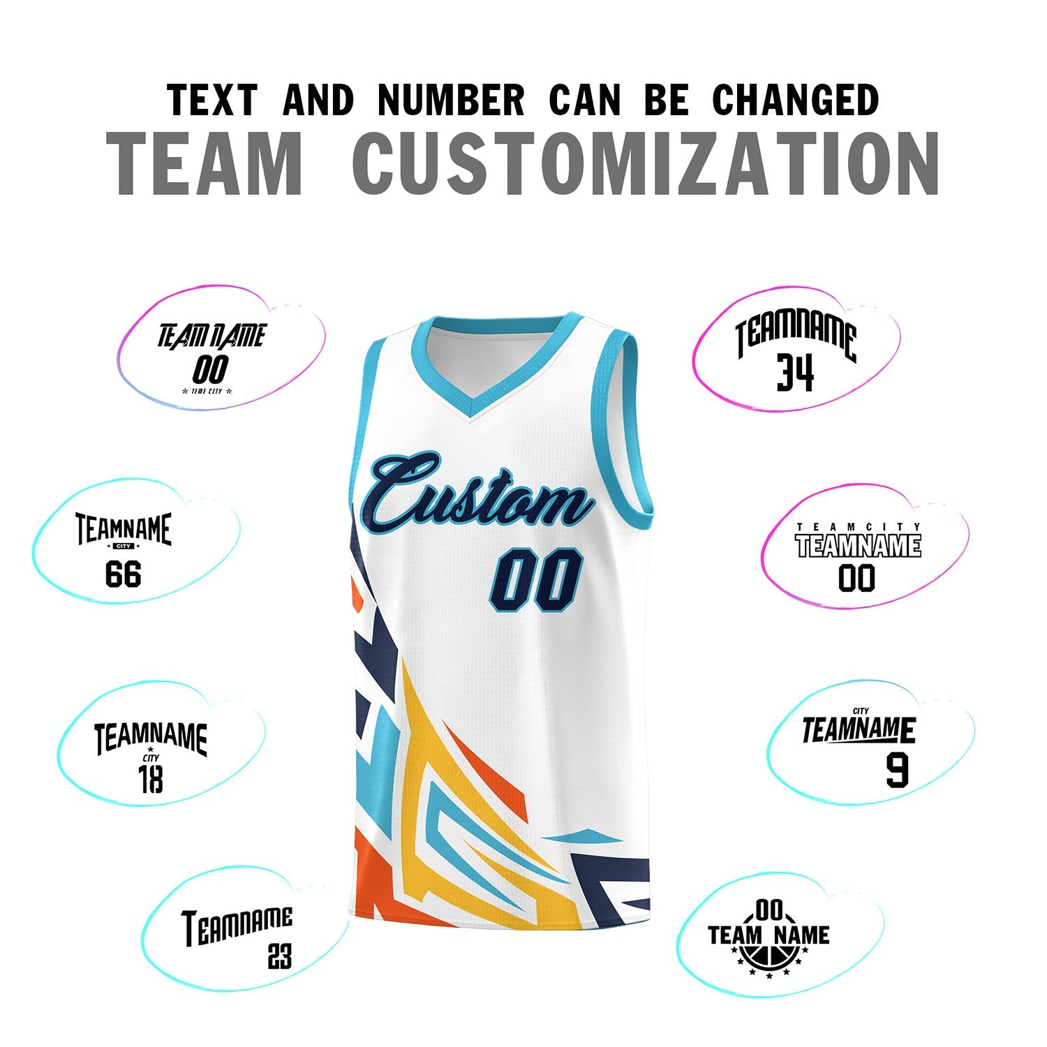 Custom White Gradient Graffiti Pattern Sports Uniform Basketball Jersey