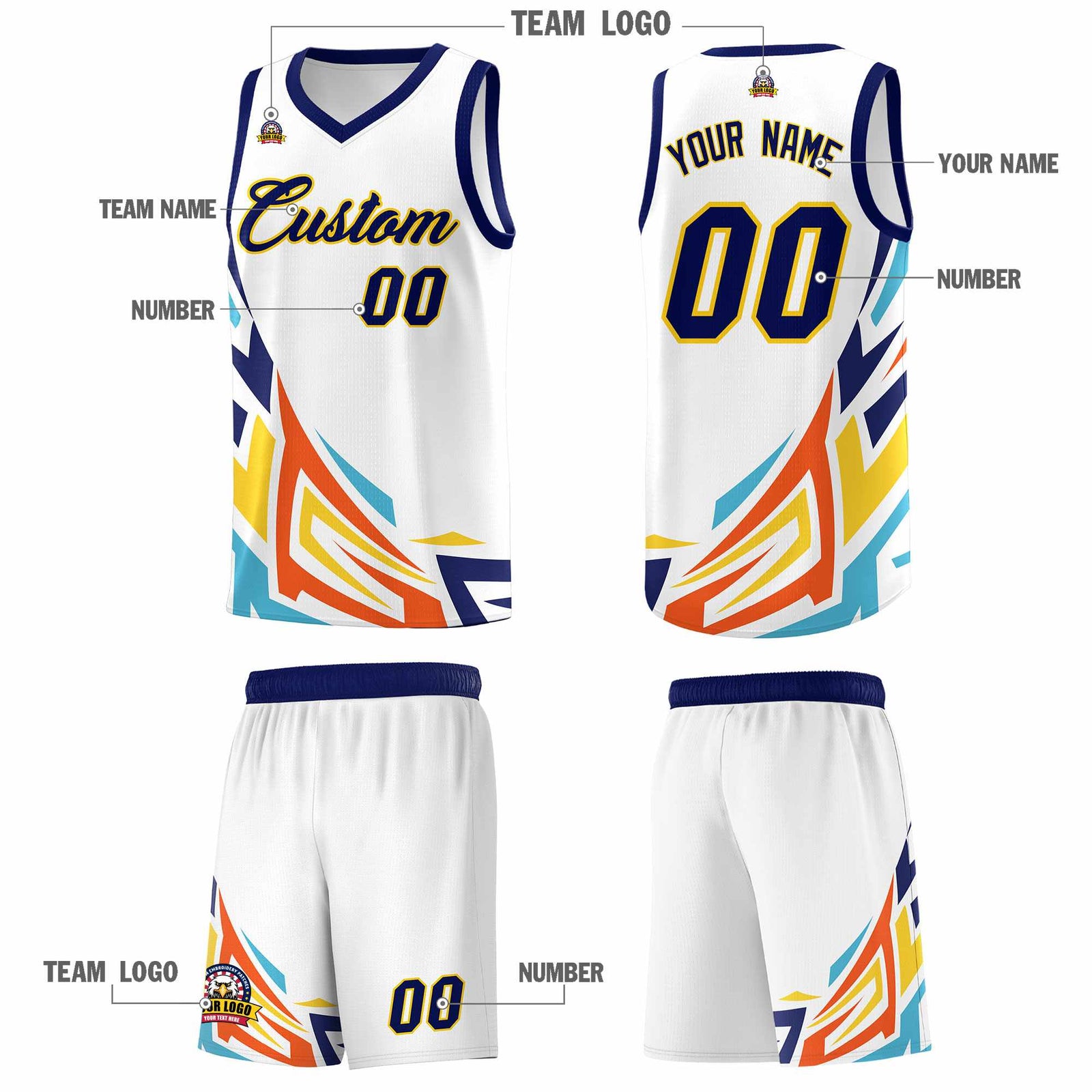 Custom White Gradient Graffiti Pattern Sports Uniform Basketball Jersey