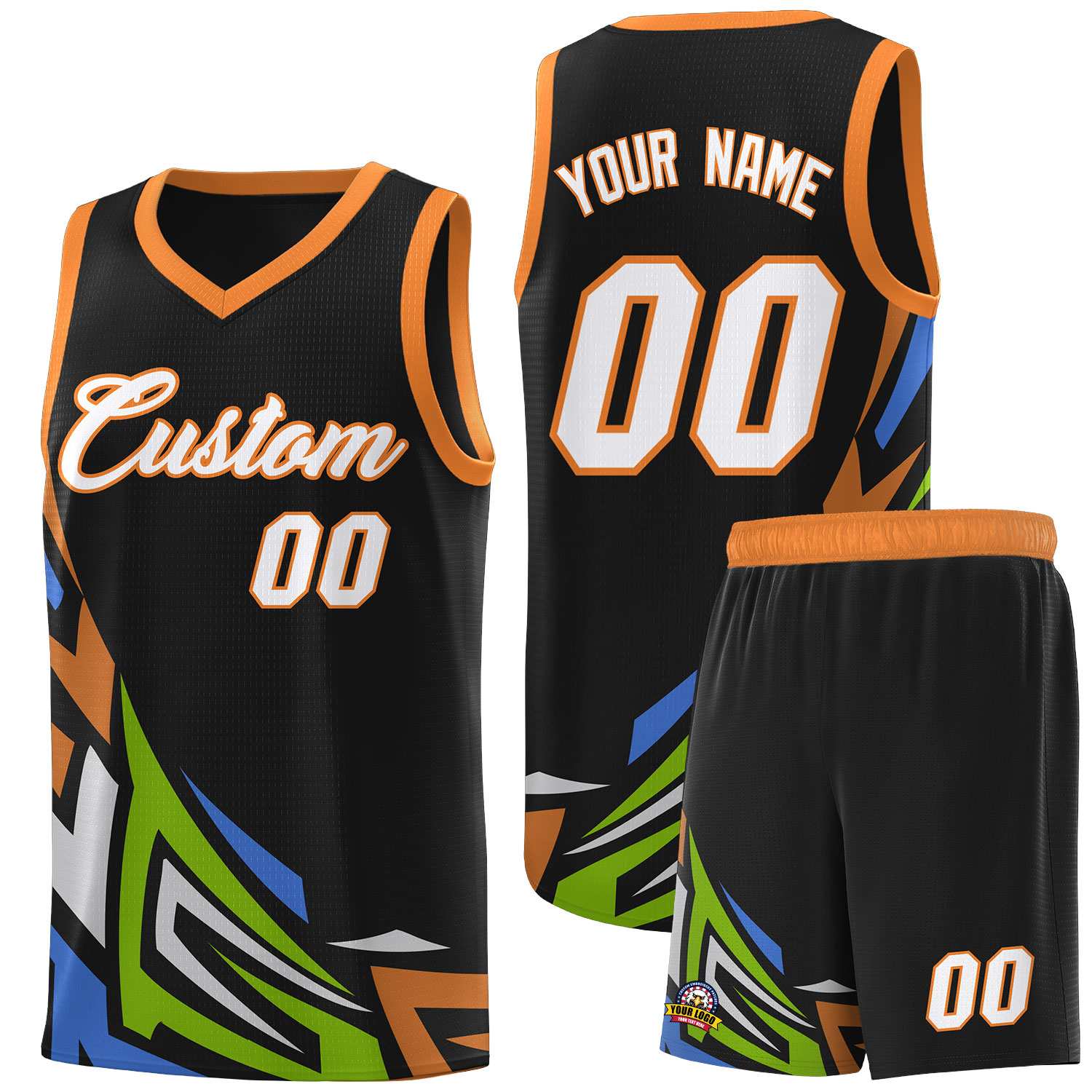 Custom Black Gradient Graffiti Pattern Sports Uniform Basketball Jersey