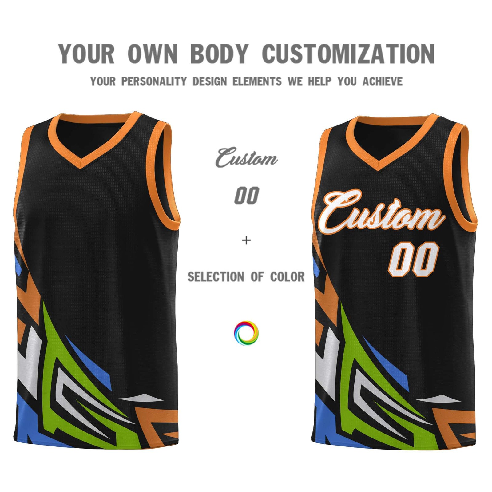 Custom Black Gradient Graffiti Pattern Sports Uniform Basketball Jersey