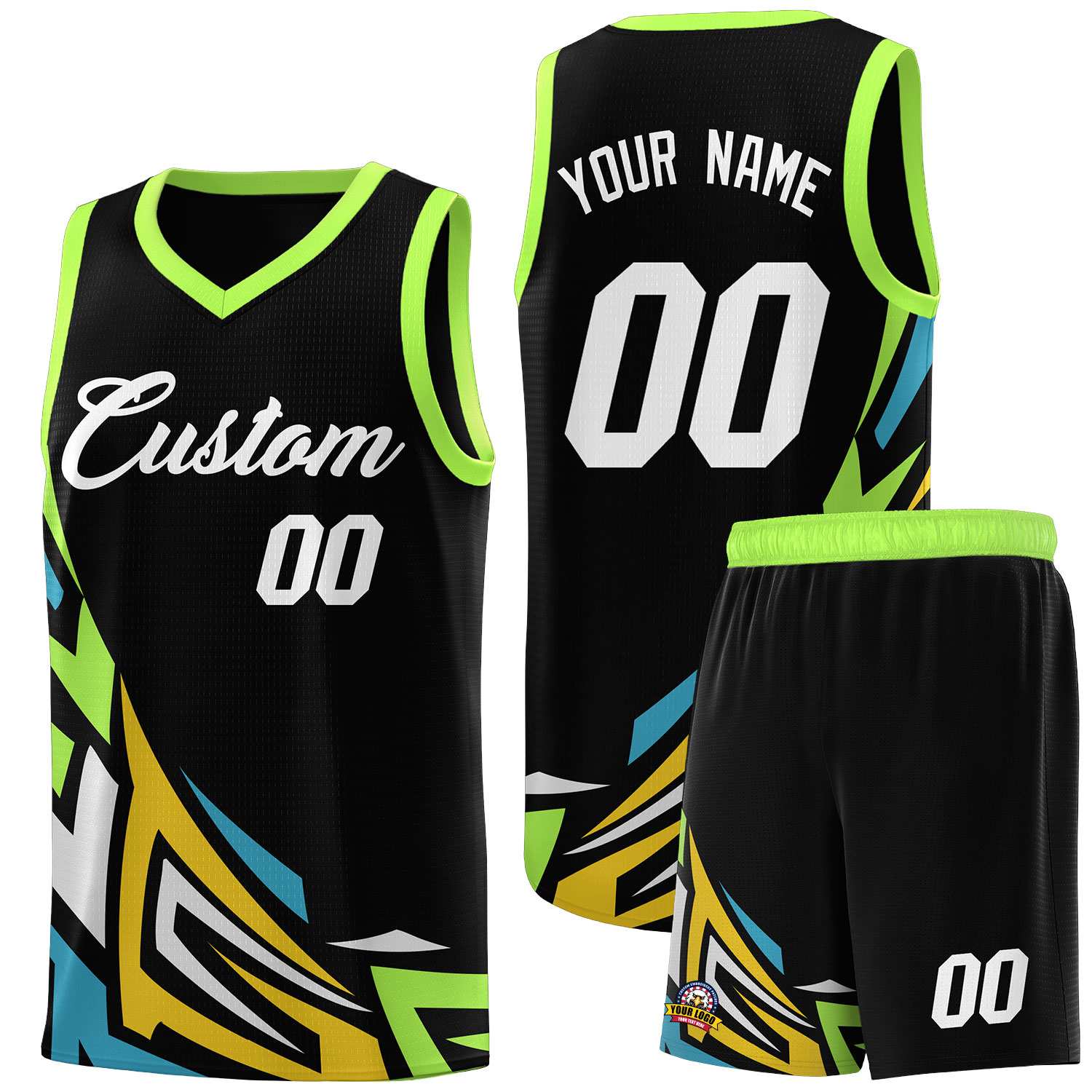 Custom Black Gradient Graffiti Pattern Sports Uniform Basketball Jersey