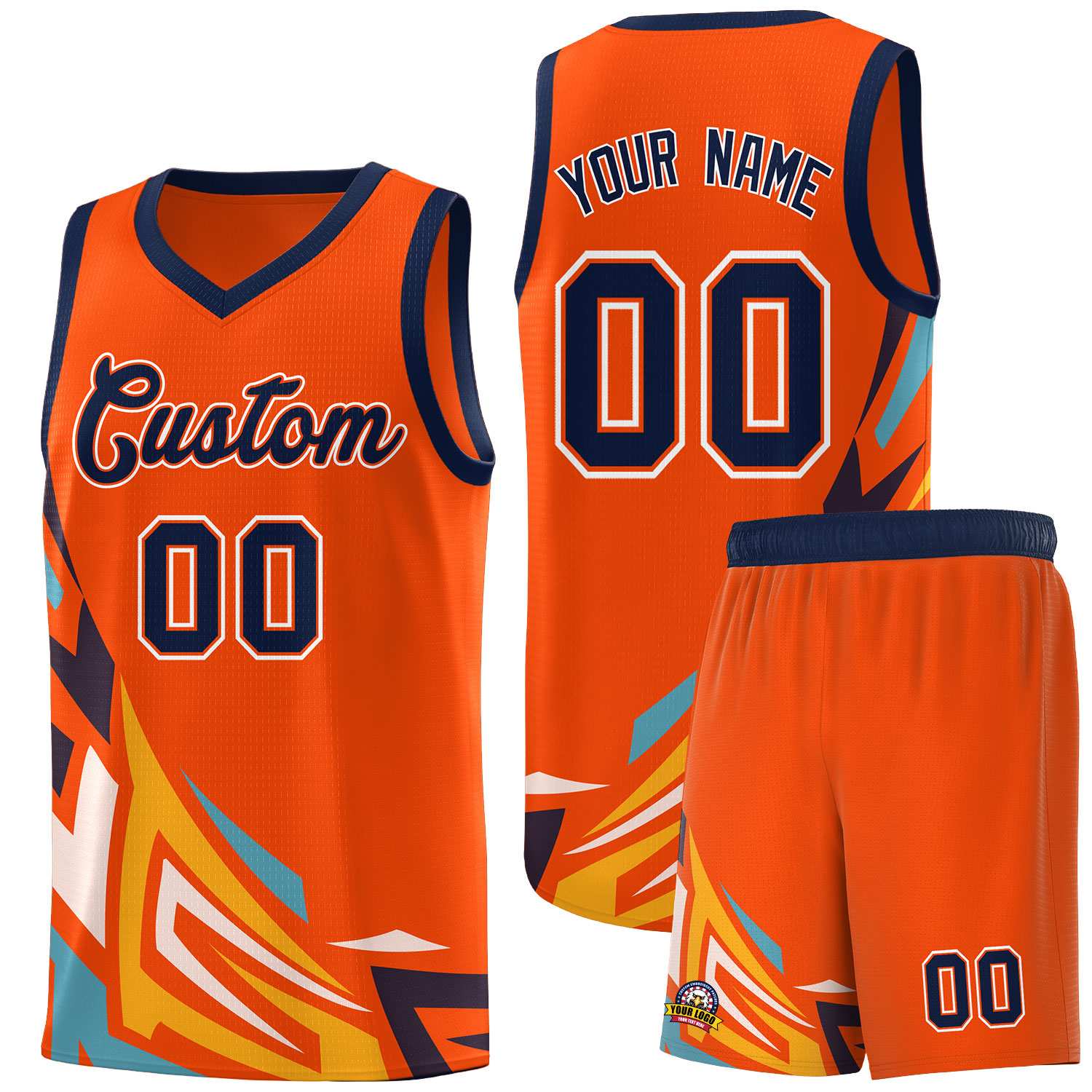 Custom Orange Gradient Graffiti Pattern Sports Uniform Basketball Jersey