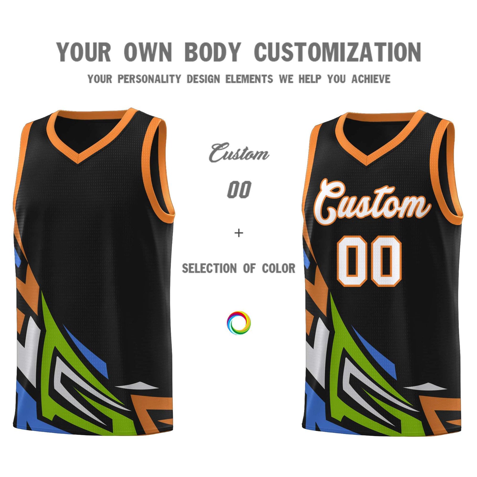 Custom Black Gradient Graffiti Pattern Sports Uniform Basketball Jersey