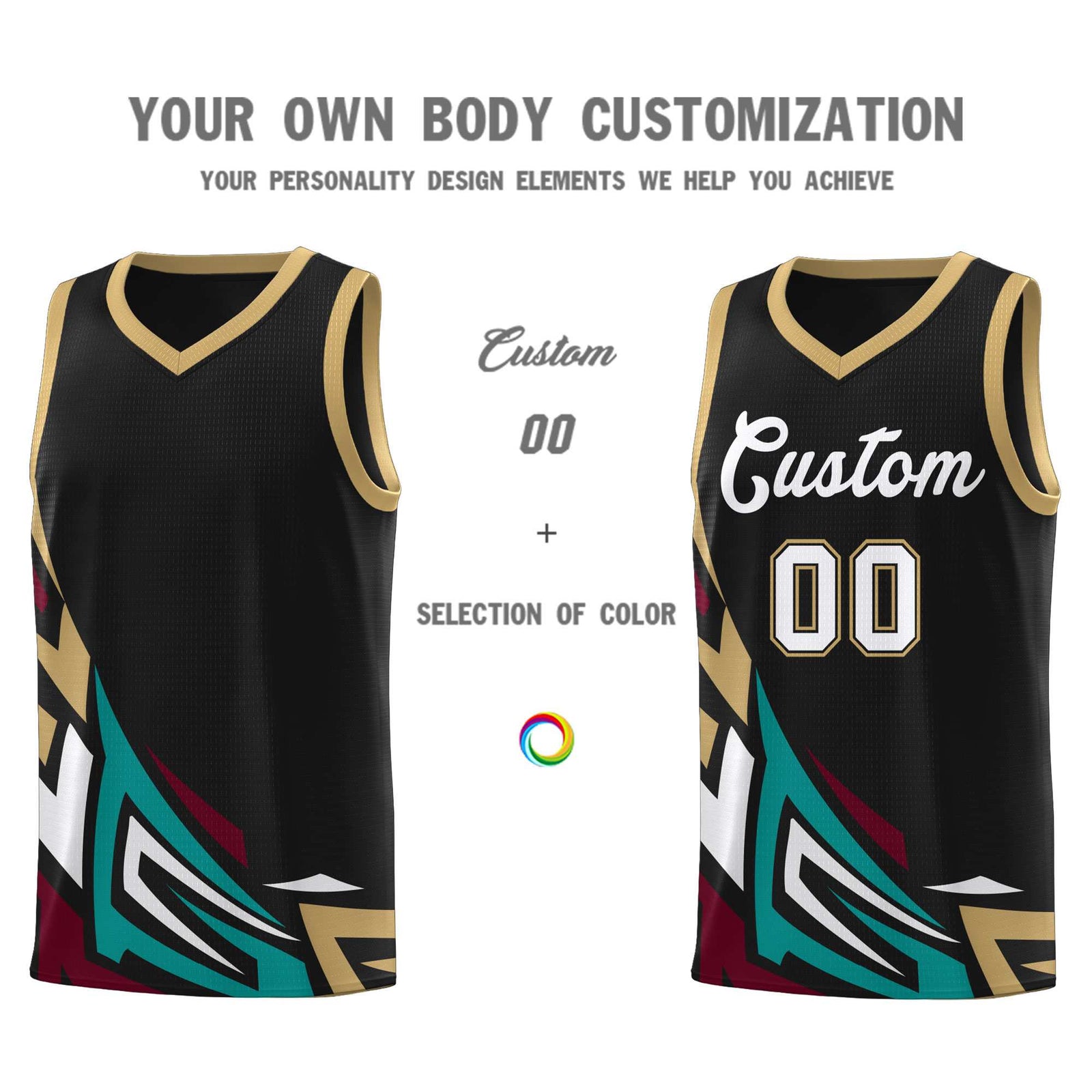 Custom Black Gradient Graffiti Pattern Sports Uniform Basketball Jersey
