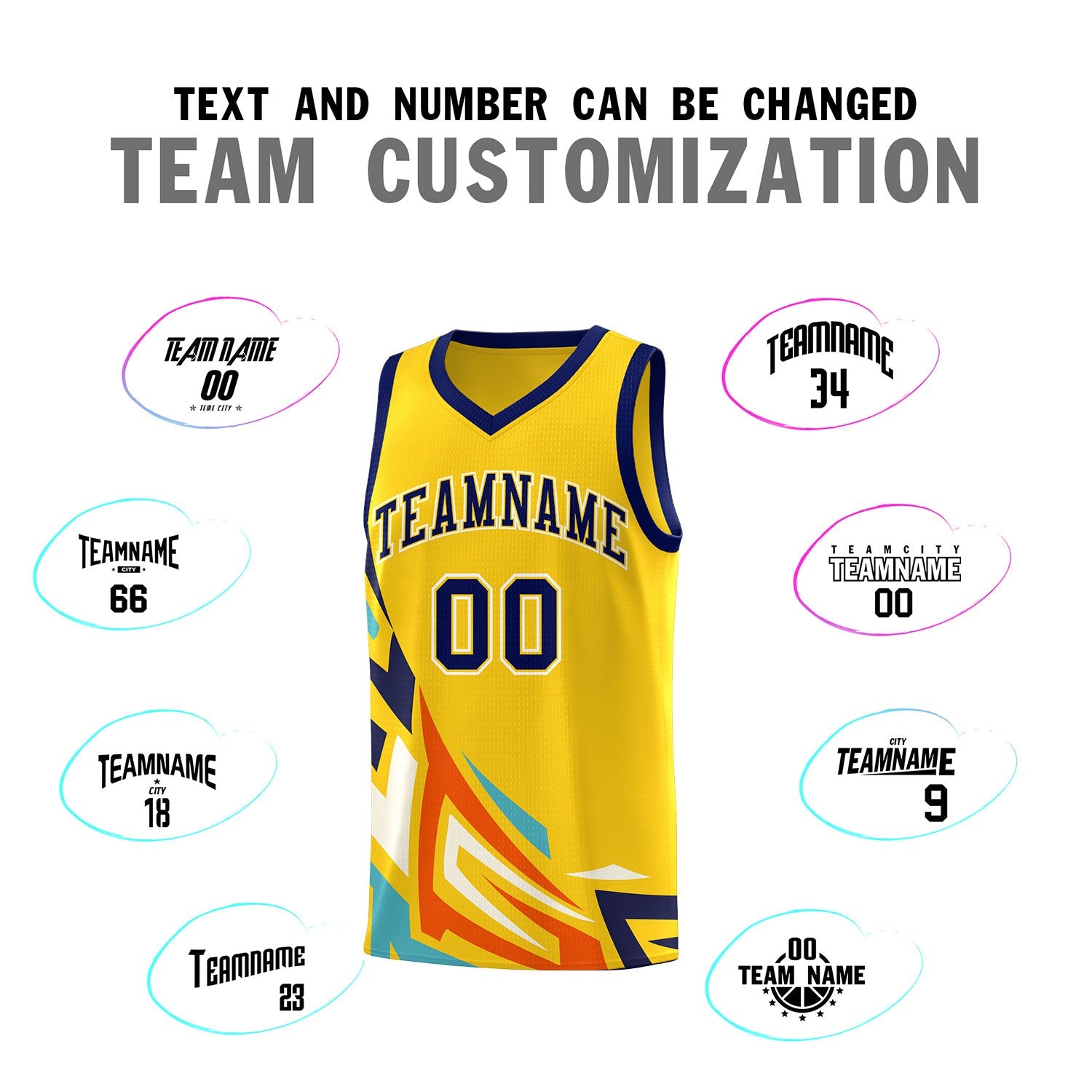 Custom Gold Gradient Graffiti Pattern Sports Uniform Basketball Jersey