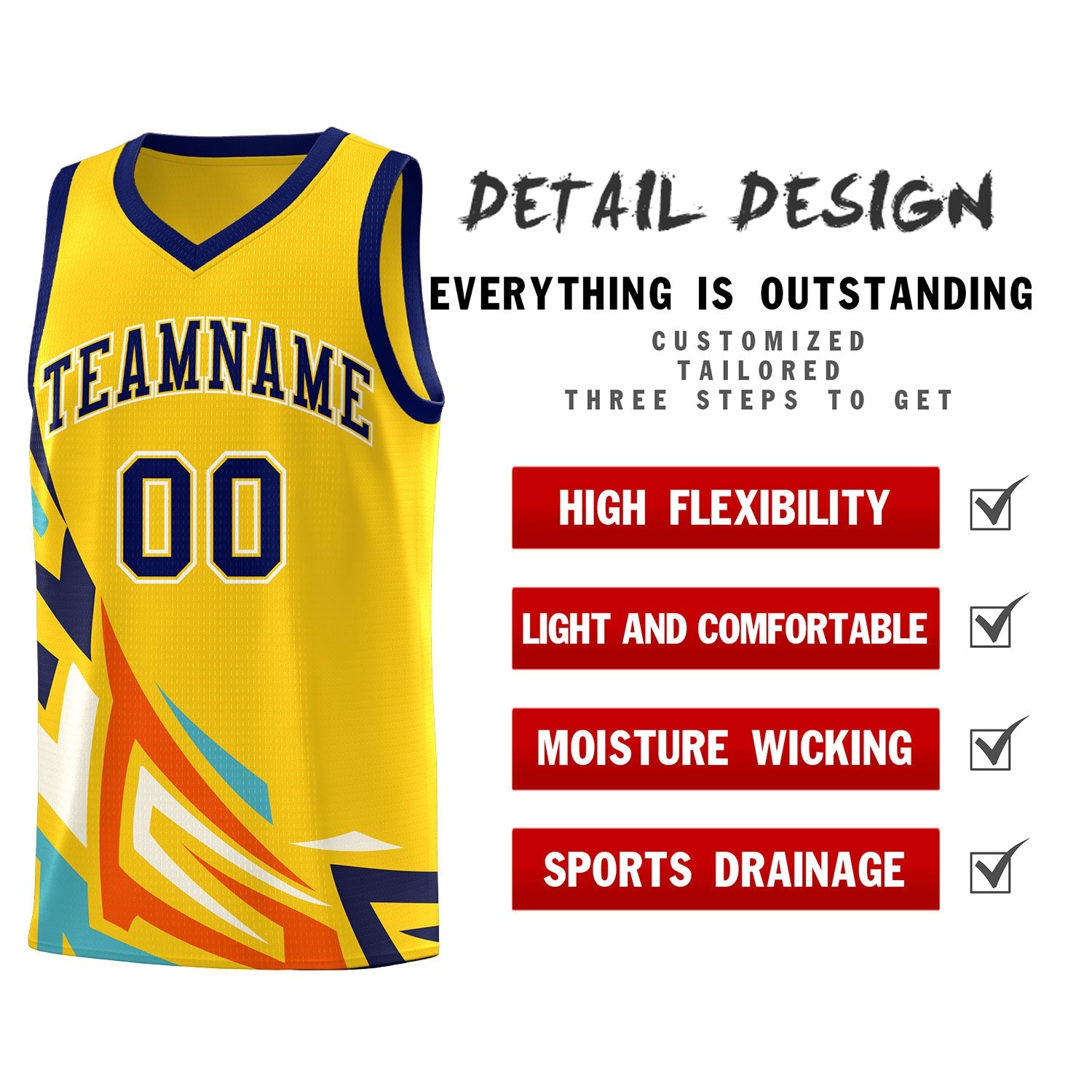 Custom Gold Gradient Graffiti Pattern Sports Uniform Basketball Jersey
