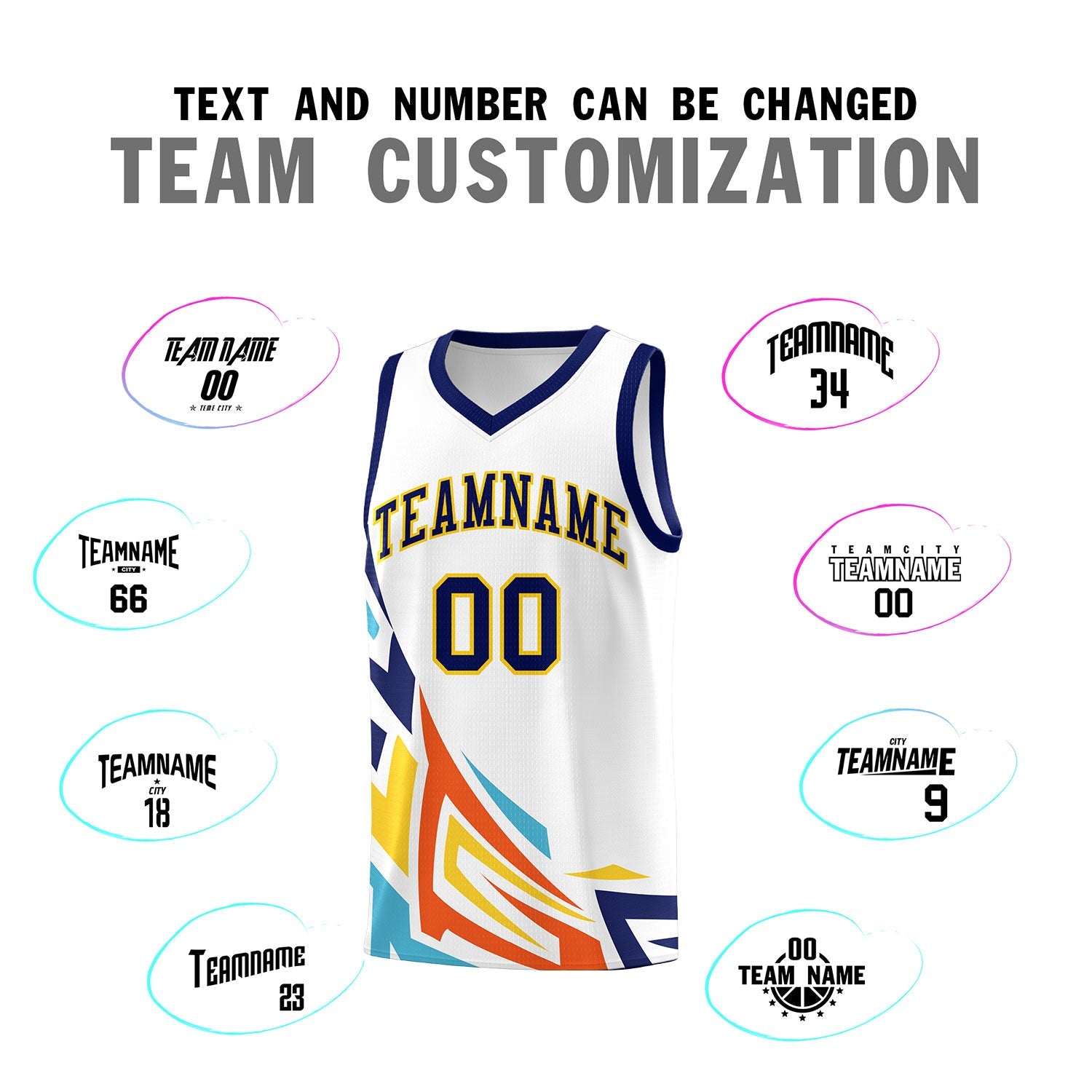 Custom White Gradient Graffiti Pattern Sports Uniform Basketball Jersey