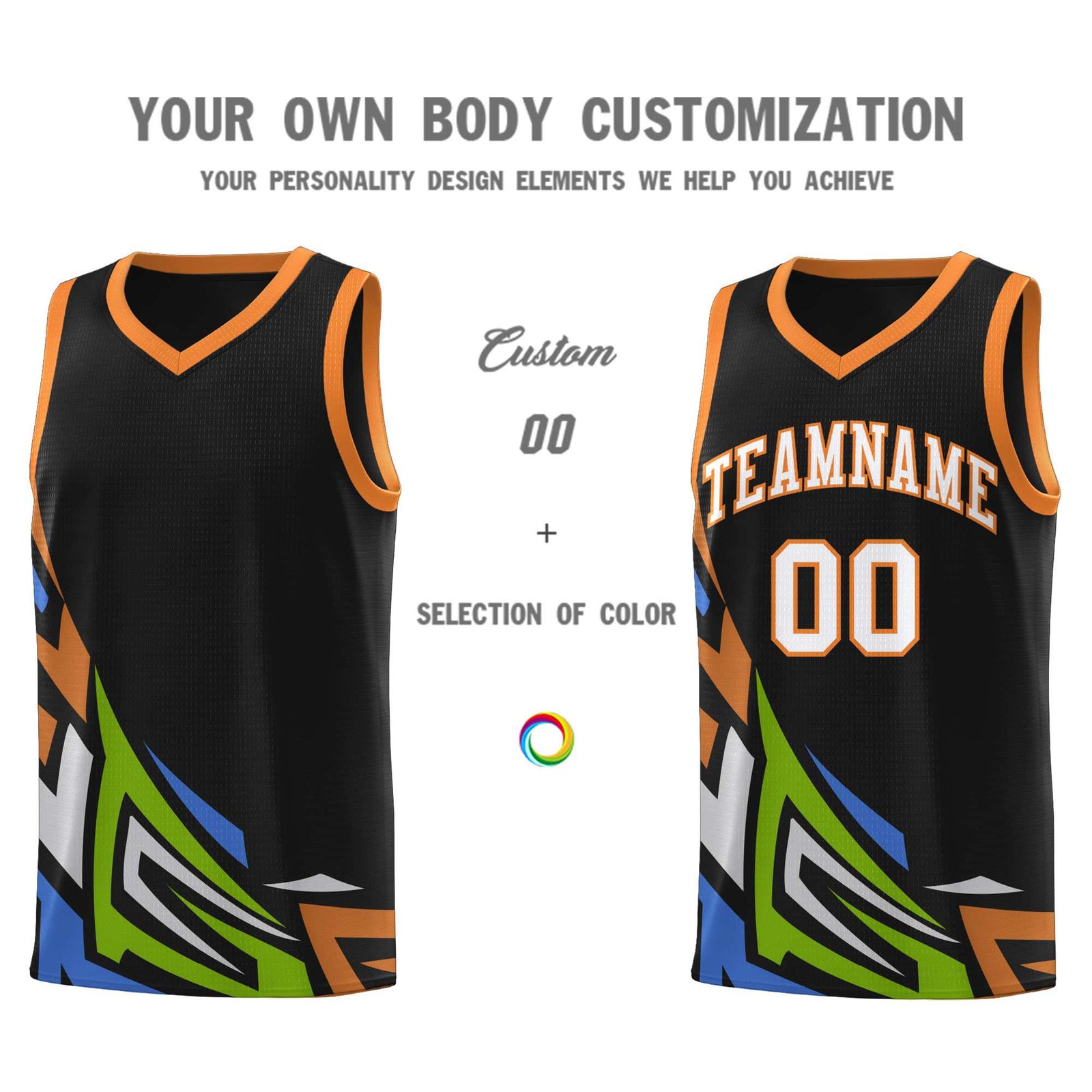 Custom Black Gradient Graffiti Pattern Sports Uniform Basketball Jersey