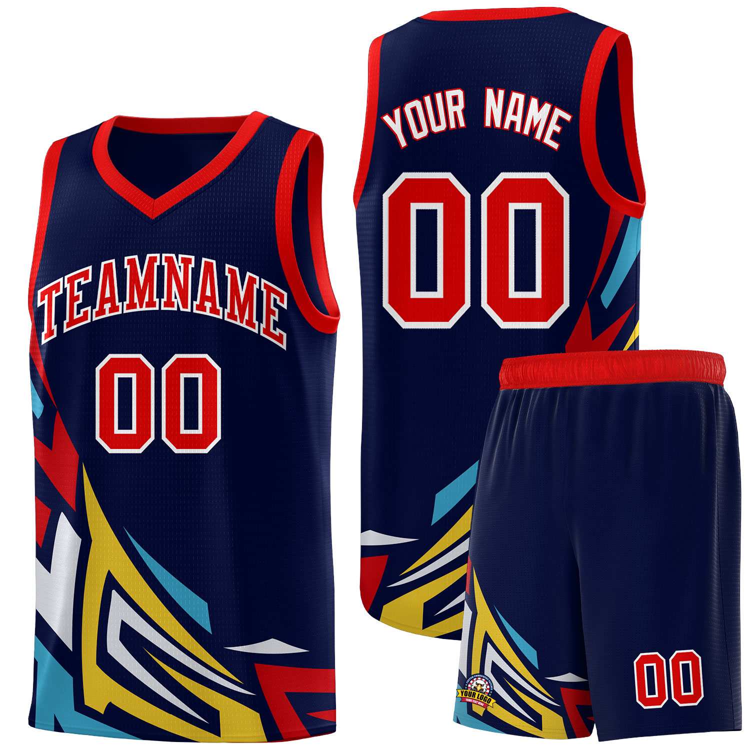 Custom Navy Gradient Graffiti Pattern Sports Uniform Basketball Jersey