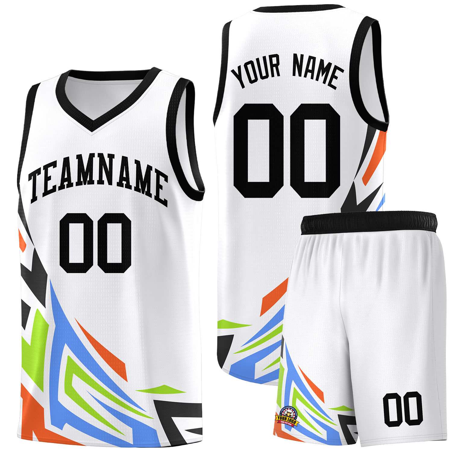 Custom White Gradient Graffiti Pattern Sports Uniform Basketball Jersey