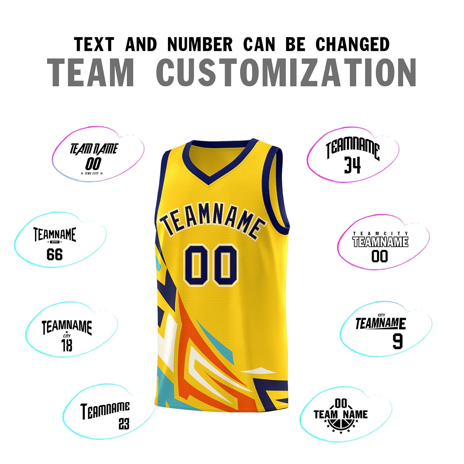 Custom Gold Gradient Graffiti Pattern Sports Uniform Basketball Jersey