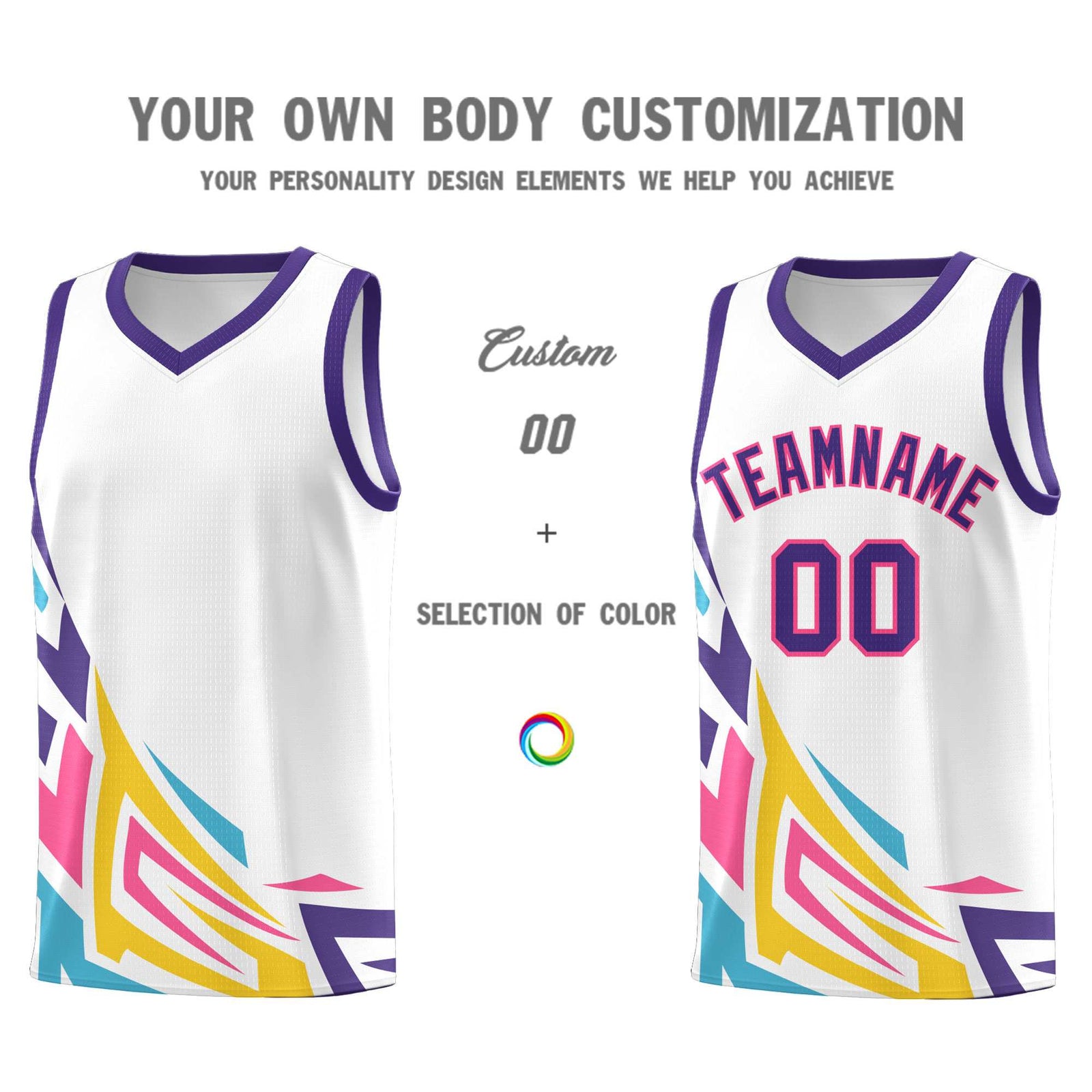 Custom White Gradient Graffiti Pattern Sports Uniform Basketball Jersey