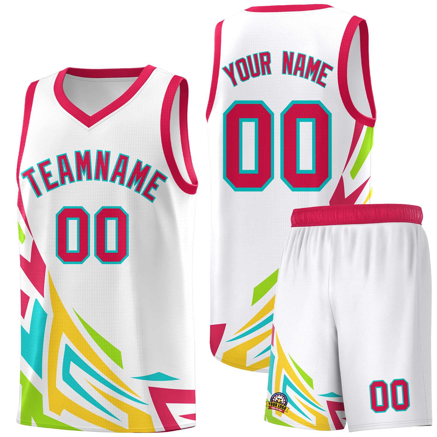 Custom White Gradient Graffiti Pattern Sports Uniform Basketball Jersey