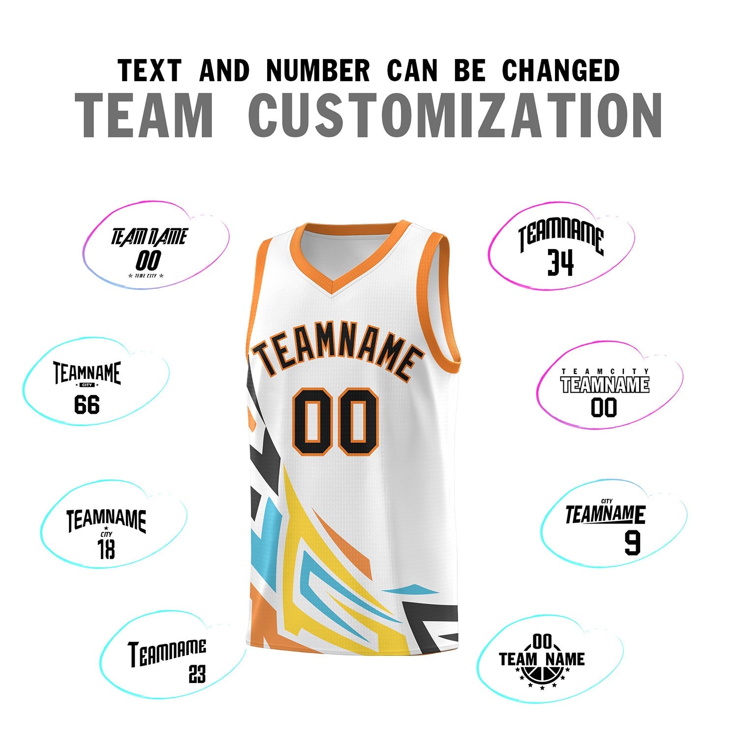Custom White Gradient Graffiti Pattern Sports Uniform Basketball Jersey
