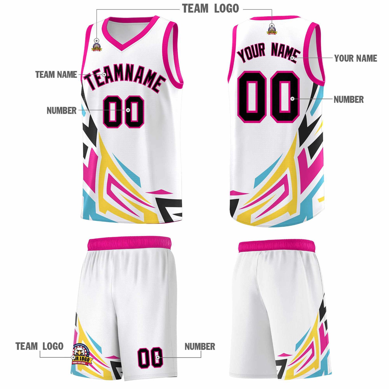 Custom White Gradient Graffiti Pattern Sports Uniform Basketball Jersey