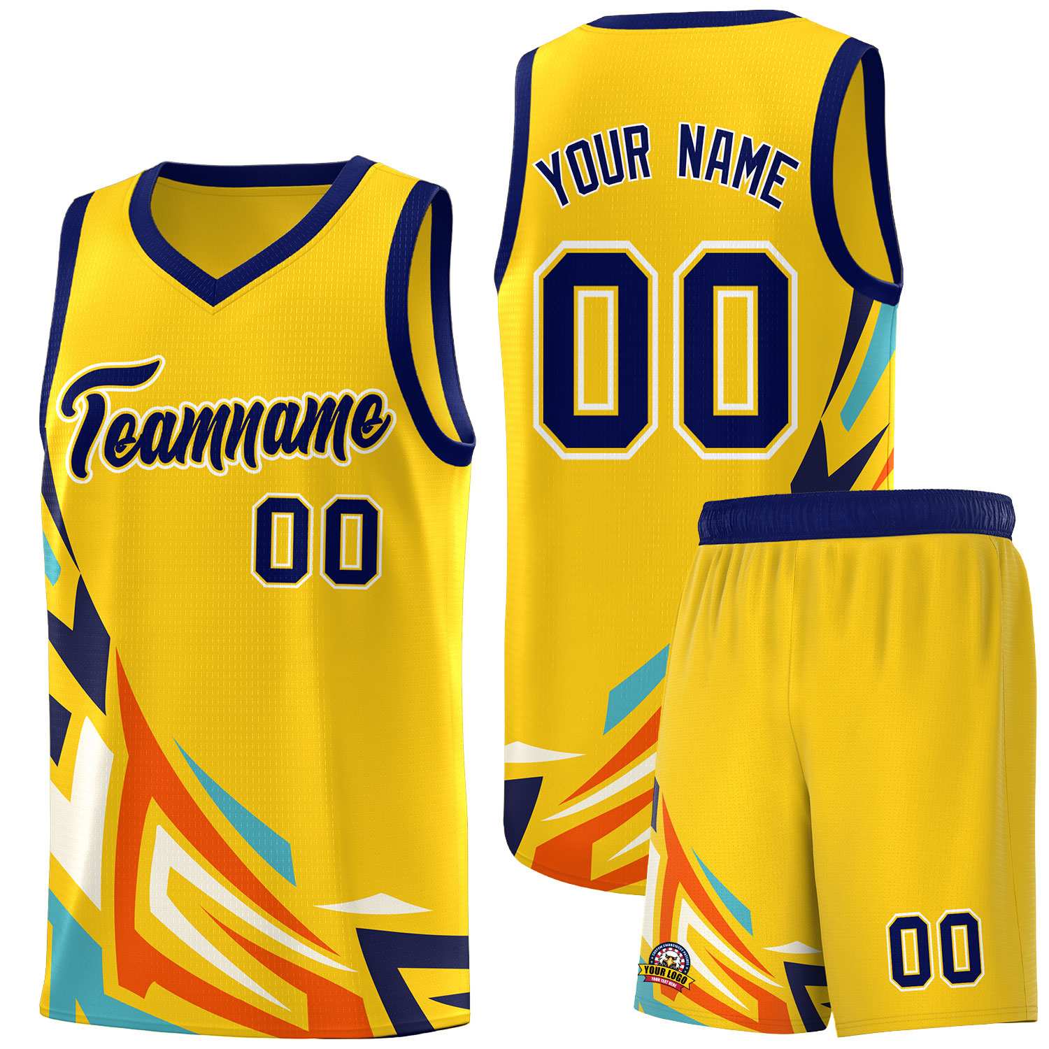 Custom Gold Gradient Graffiti Pattern Sports Uniform Basketball Jersey