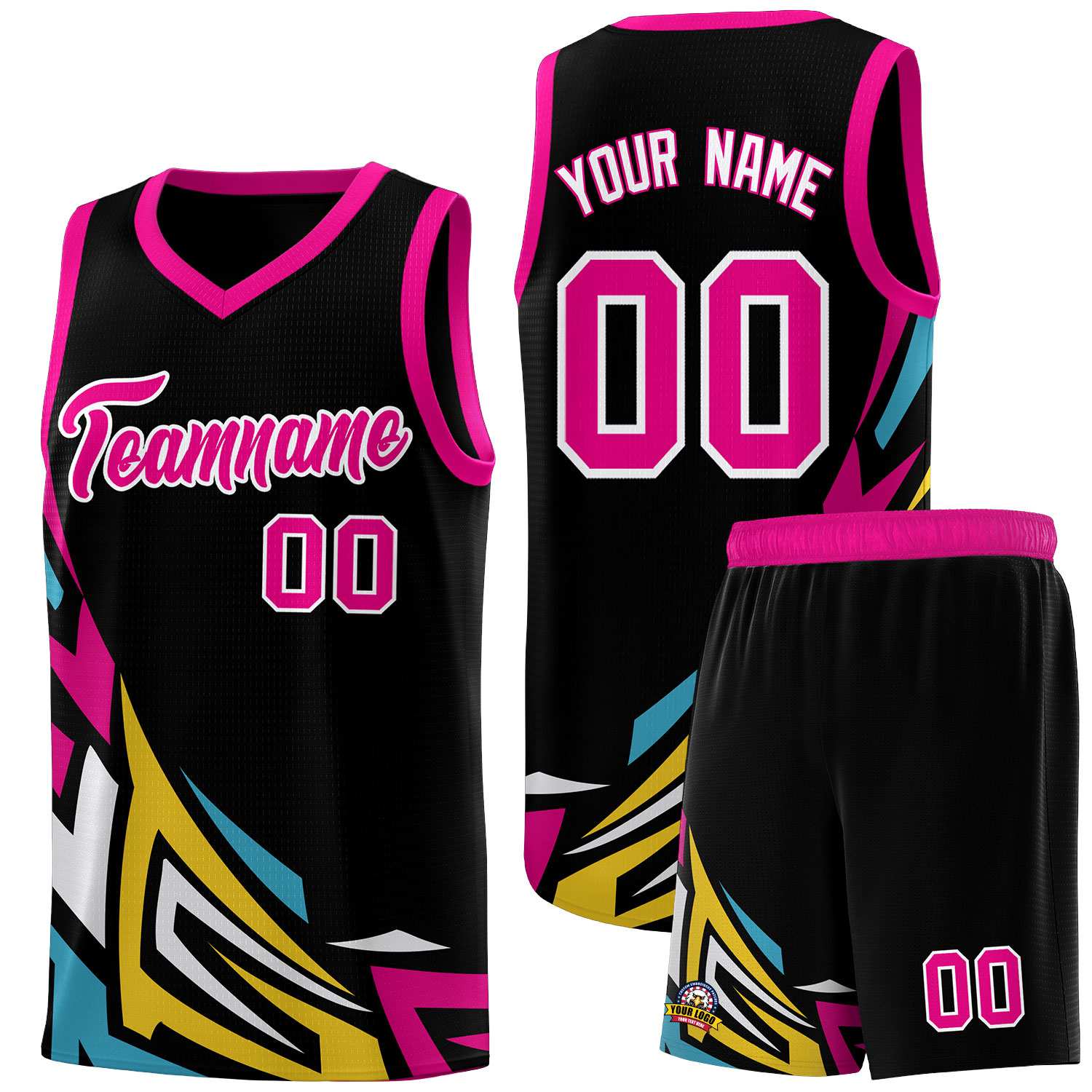 Custom Black Gradient Graffiti Pattern Sports Uniform Basketball Jersey