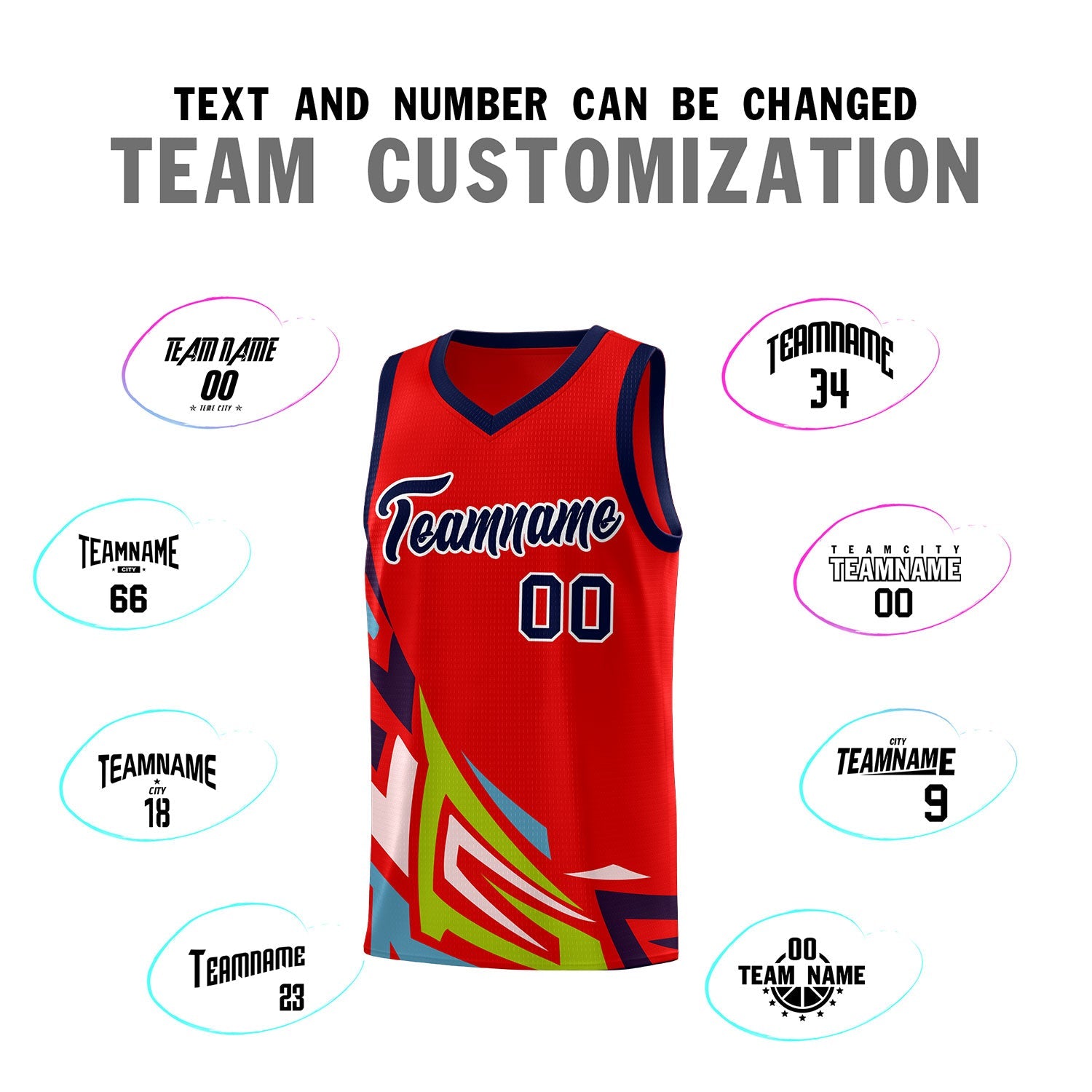 Custom Red Gradient Graffiti Pattern Sports Uniform Basketball Jersey