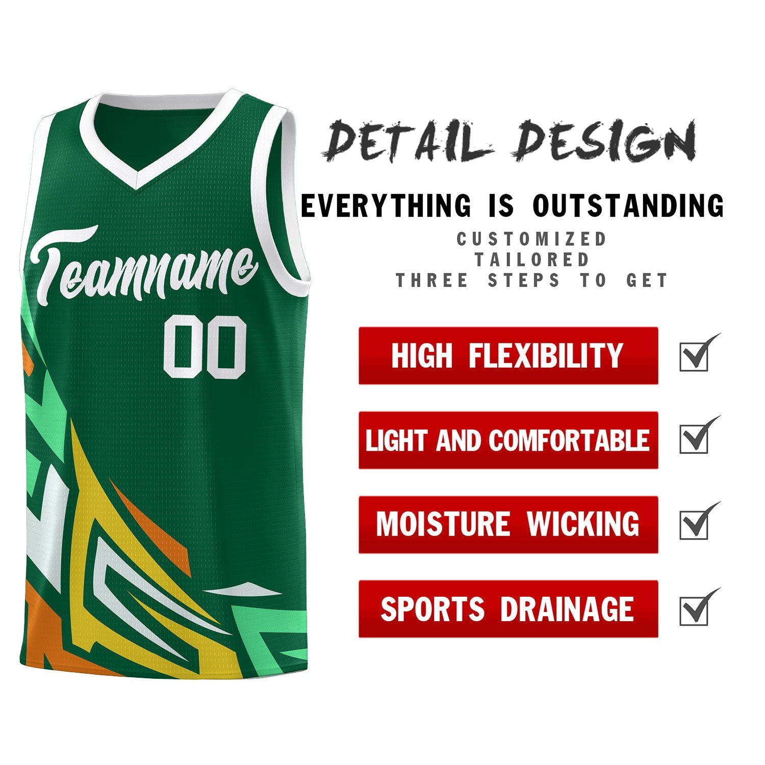 Custom Kelly Green Gradient Graffiti Pattern Sports Uniform Basketball Jersey