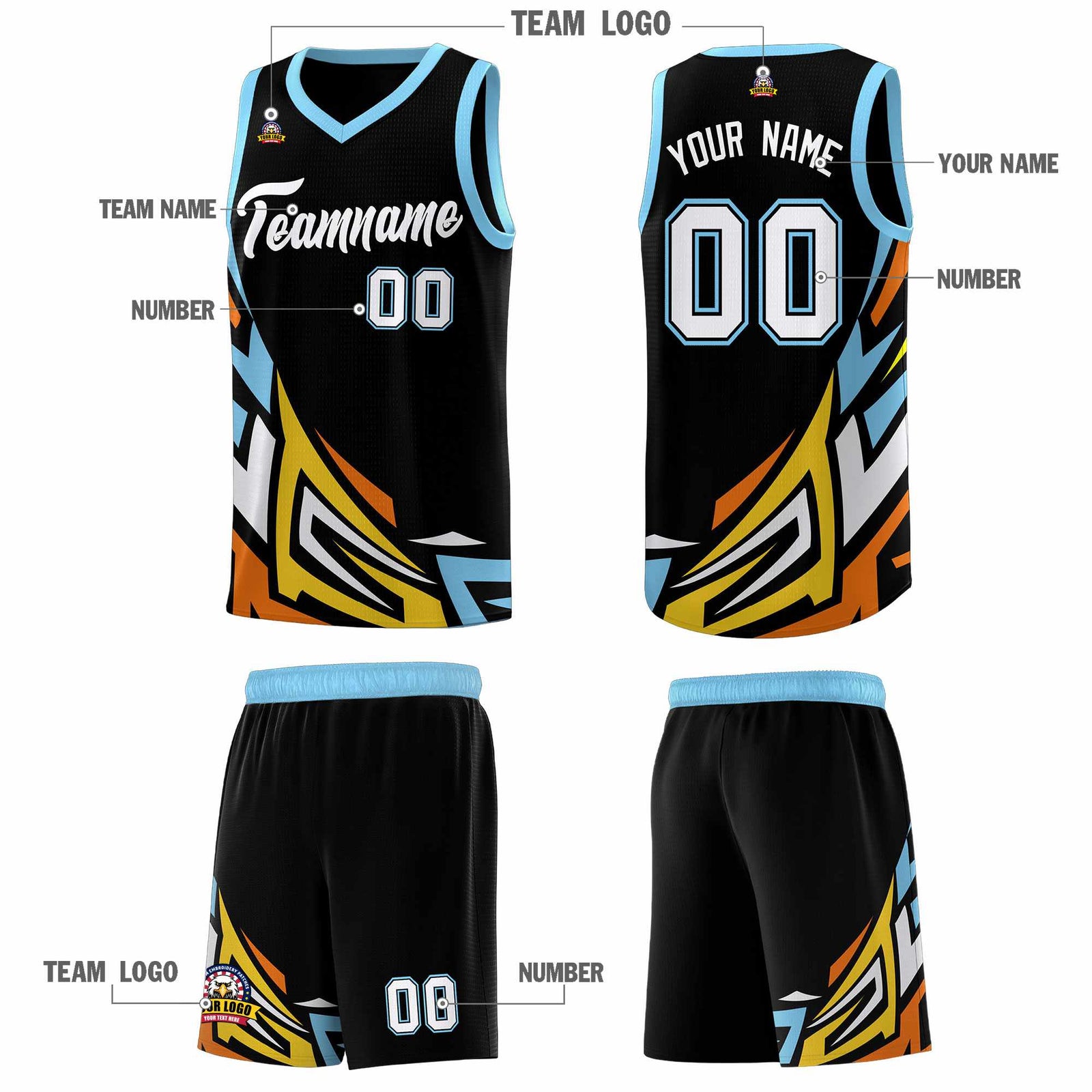 Custom Black Gradient Graffiti Pattern Sports Uniform Basketball Jersey