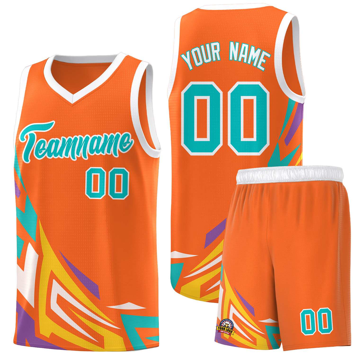 Custom Orange Gradient Graffiti Pattern Sports Uniform Basketball Jersey
